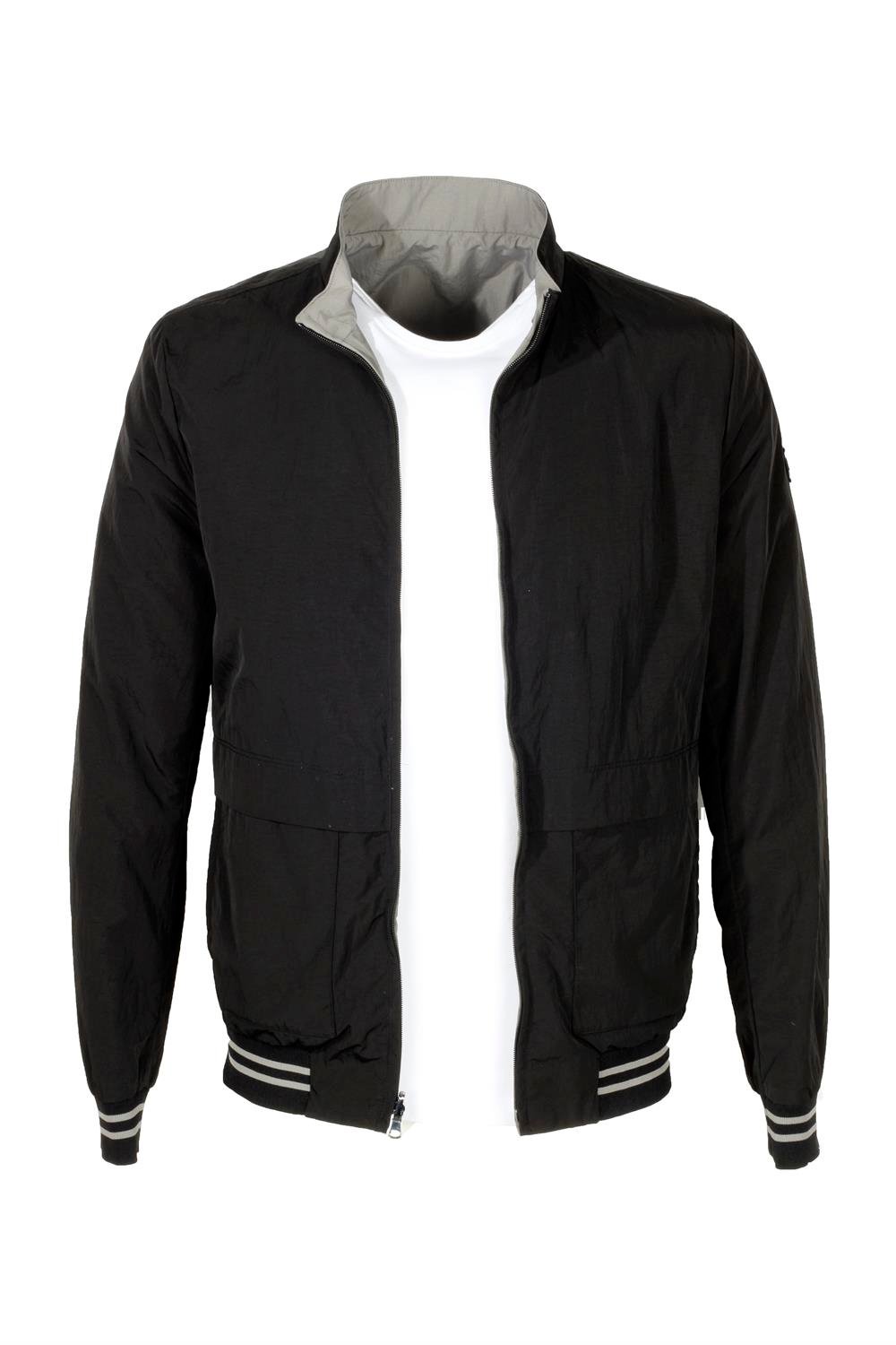 Erkek Siyah Gri Erkek Çift Taraflı Torba Cep Slim Fit 4 Cepli Mevsimlik Mont Jeans 4506