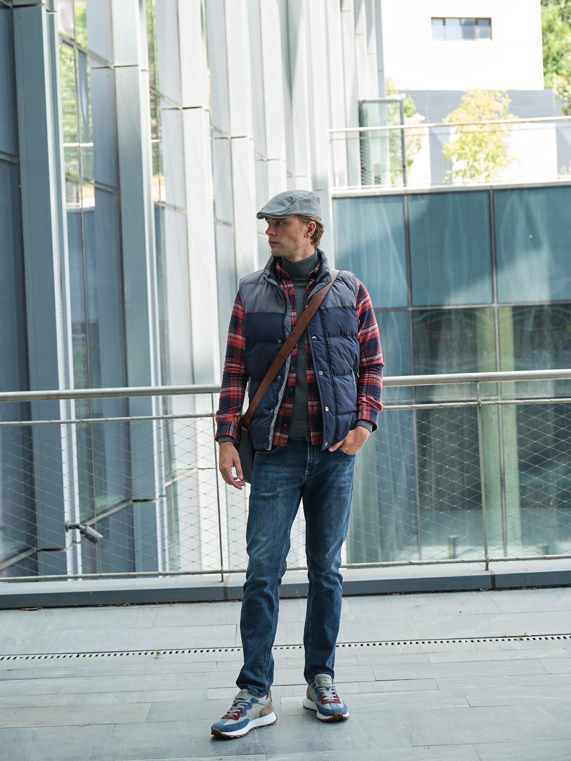 Erkek Slim Fit Lacivert Rüzgar ve Su İtici Termo İç Astarlı Nefes Alabilen Yelek NCS JEANS 4516