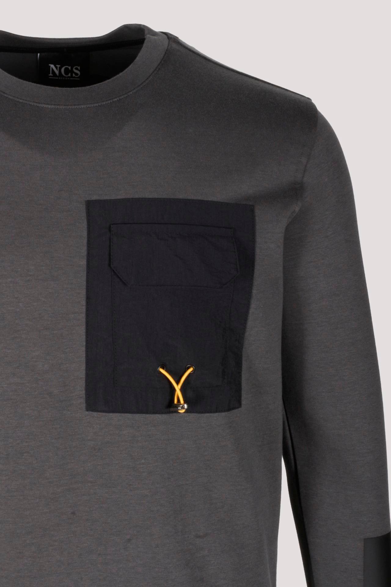 Erkek Sweatshirt Füme Ön Cep Detaylı Relaxed Fit Double Face Crewneck NCS JEANS 1640