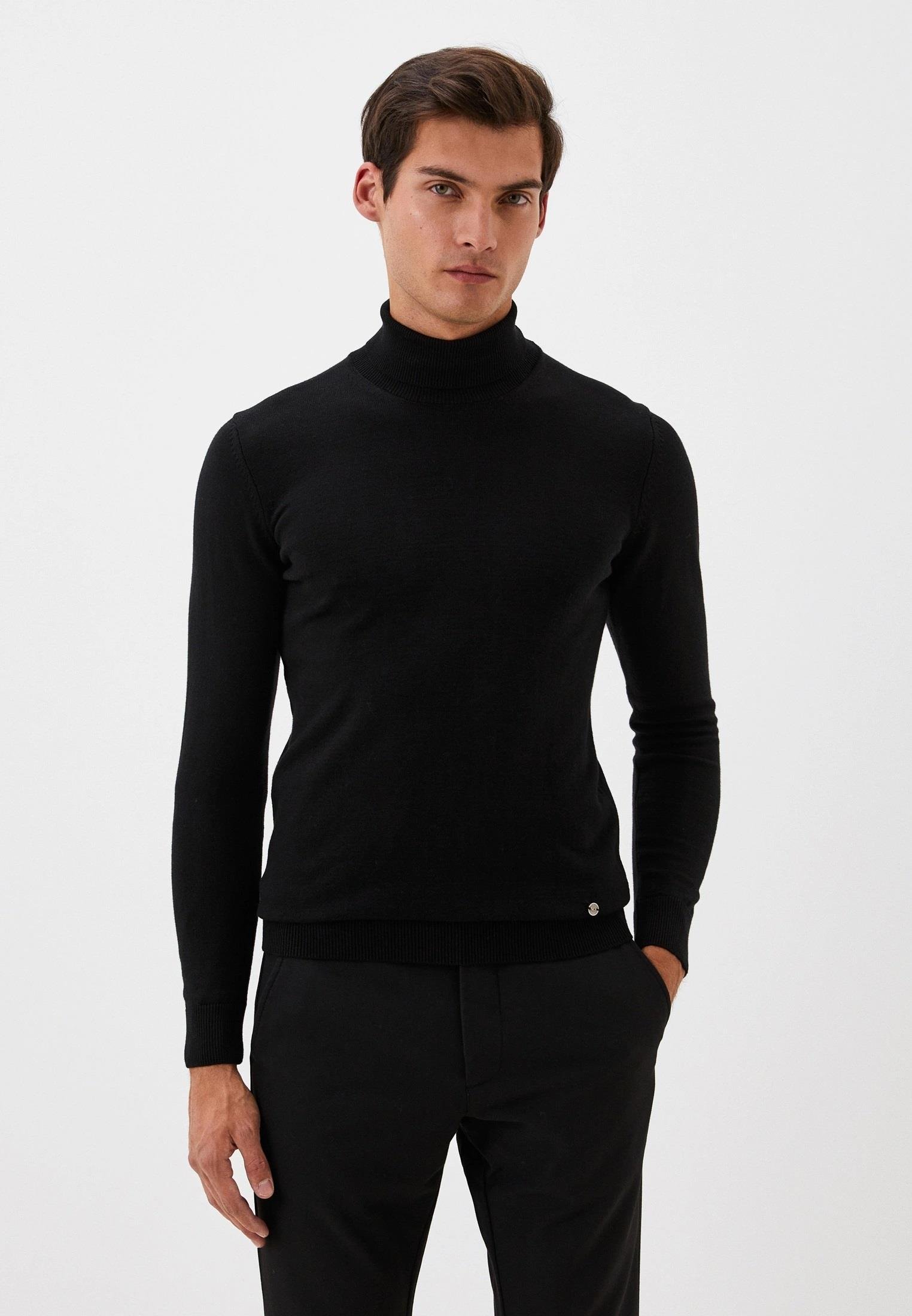 Erkek Tam Balıkçı Boğazlı Triko Siyah Slim Fit Pamuklu Sık Örme Kazak NCS JEANS 3003