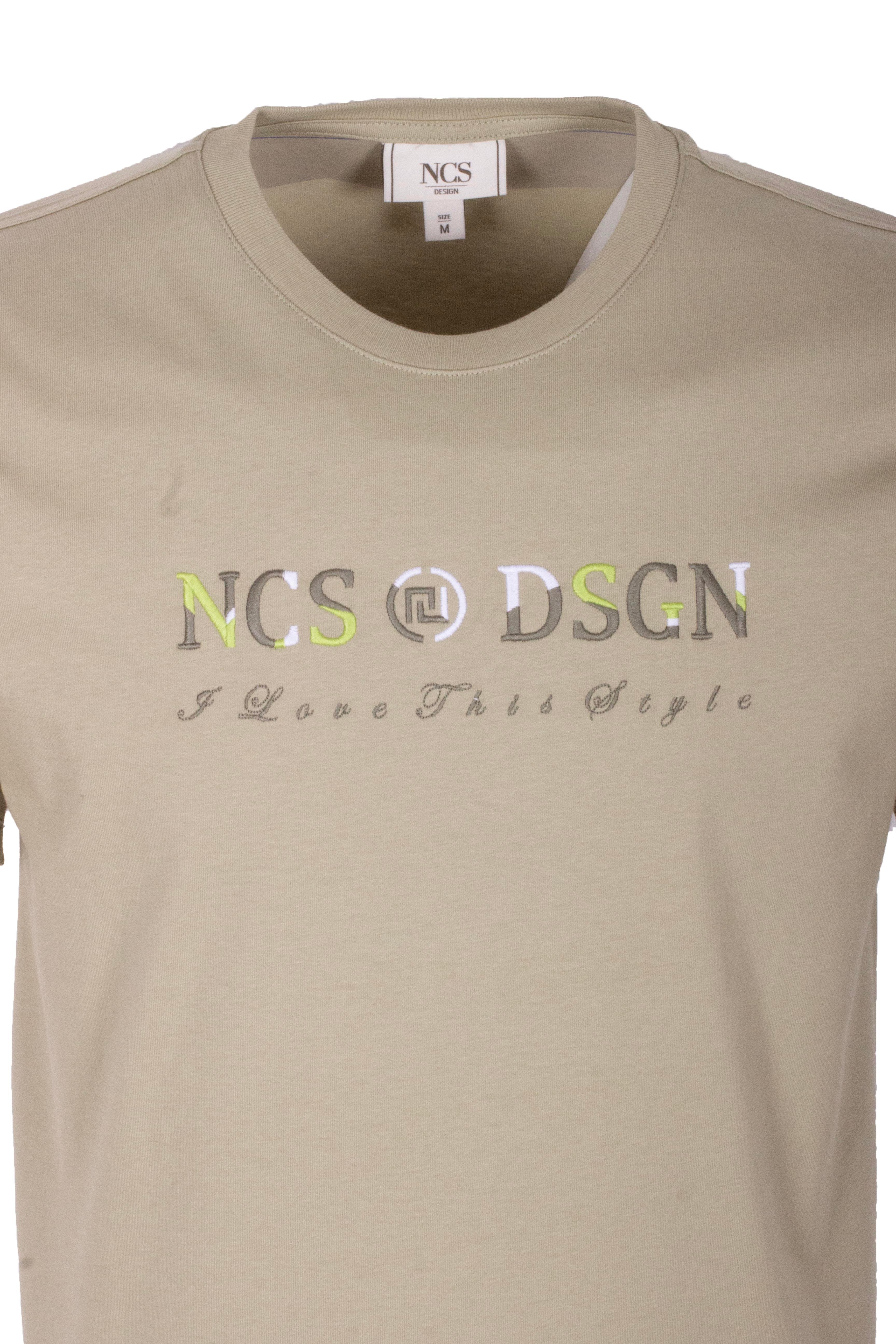 Erkek Tişört Bisiklet Yaka Açık Olive Slim Fit %100 Pamuk T-shirt NCS JEANS 1303