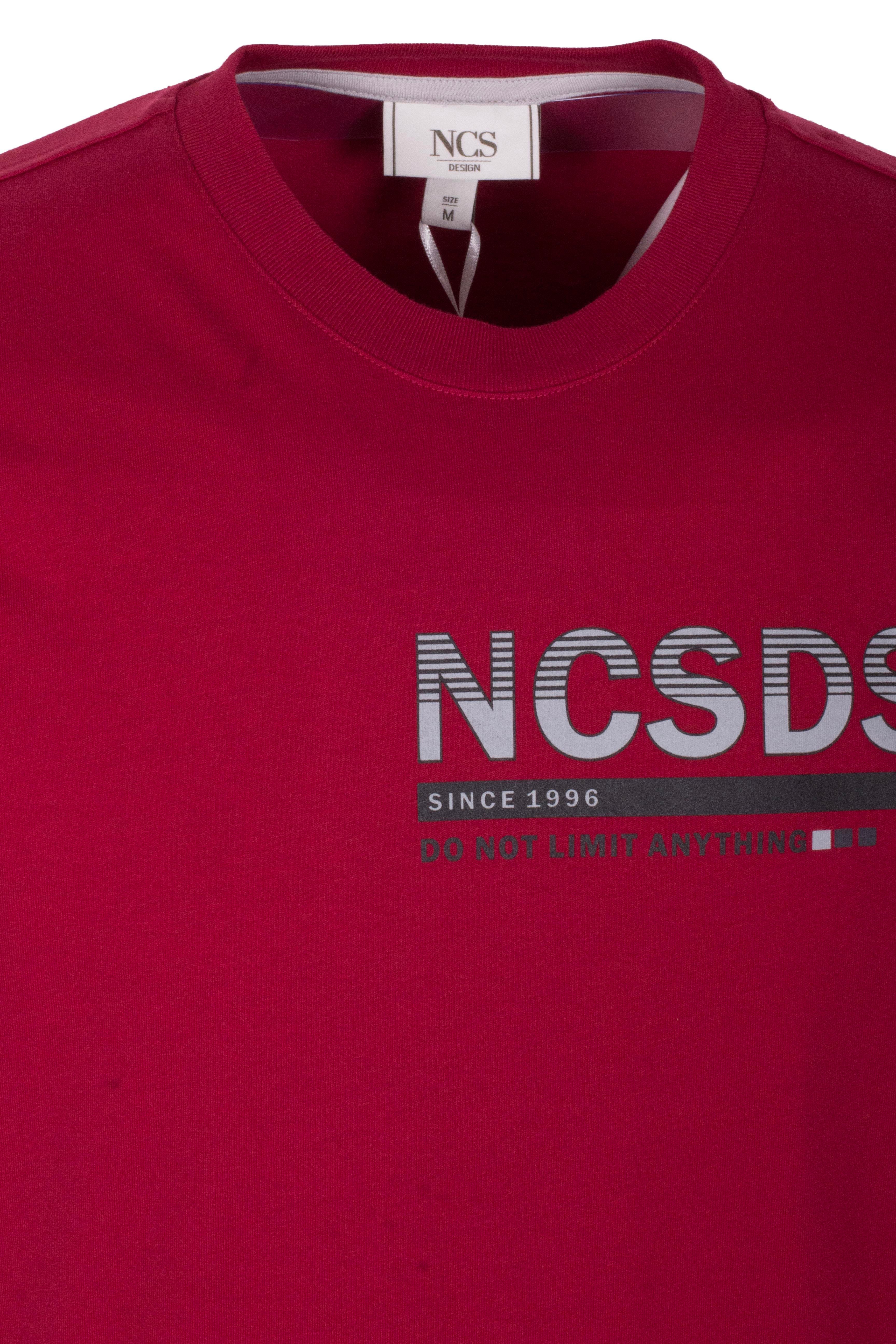 Erkek Tişört Bisiklet Yaka Bordo Slim Fit Baskılı T-shirt NCS JEANS 1296