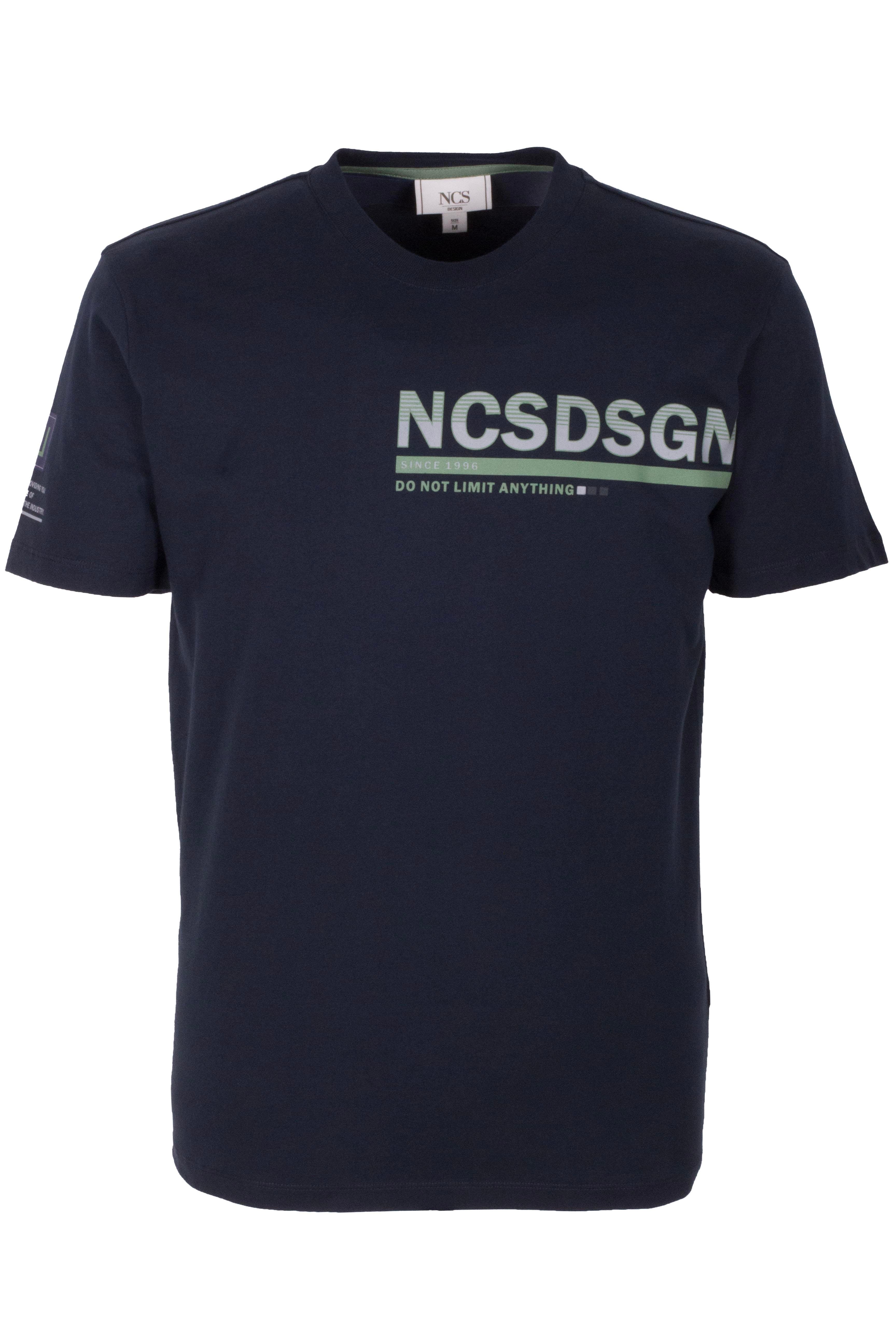 Erkek Tişört Bisiklet Yaka Lacivert Slim Fit Baskılı T-shirt NCS JEANS 1296