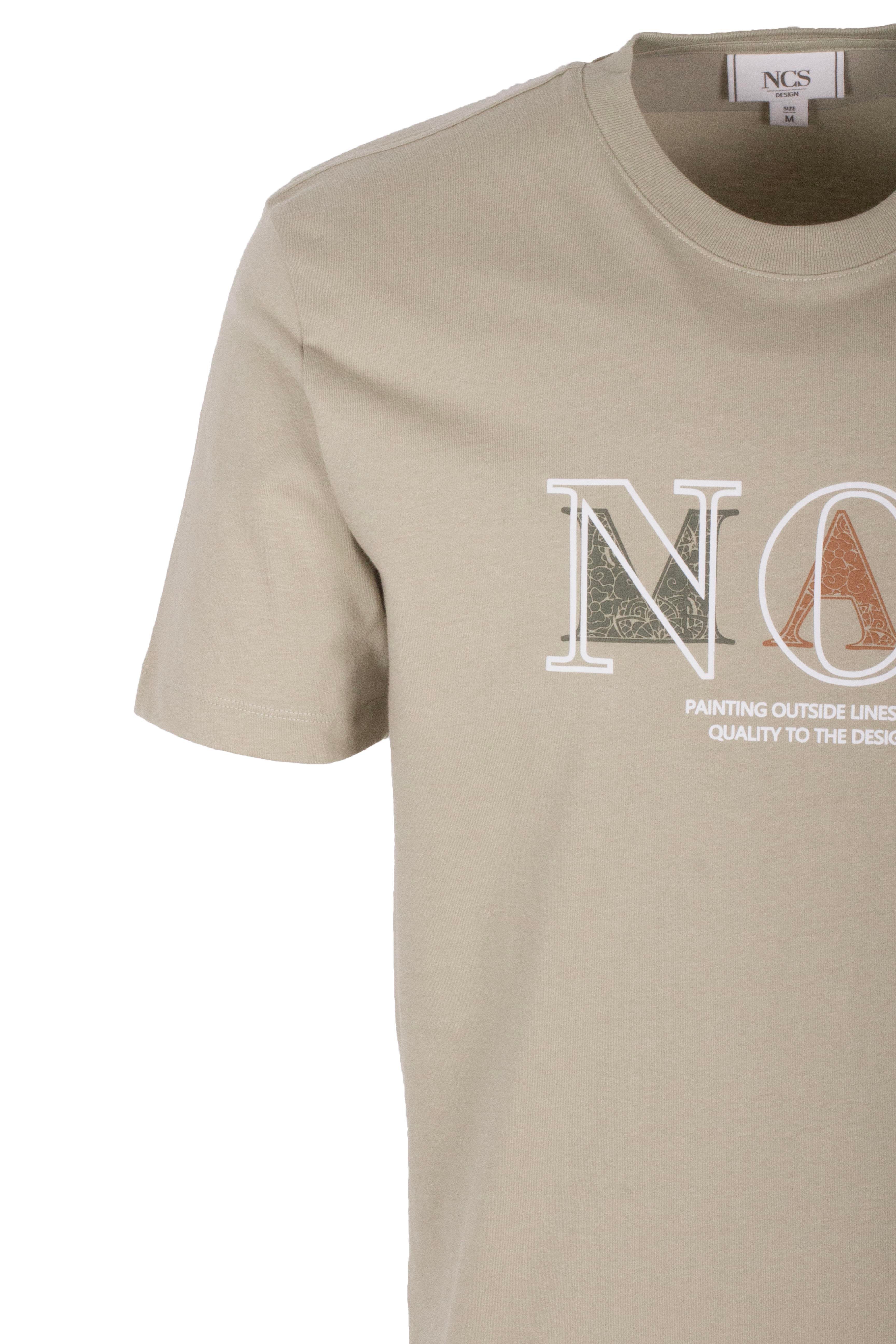 Erkek Tişört Bisiklet Yaka Olive Slim Fit Baskılı T-shirt NCS JEANS 1298