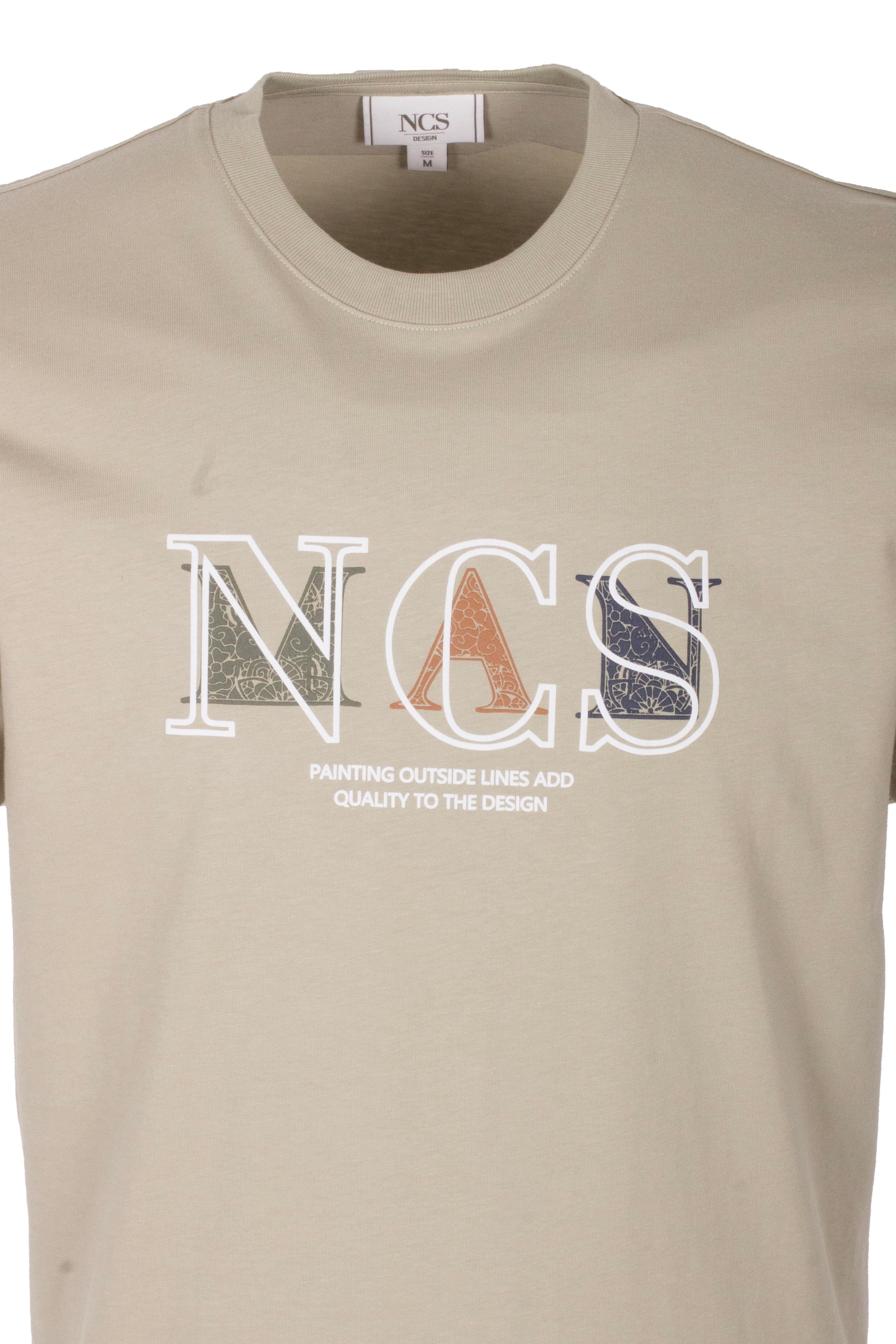 Erkek Tişört Bisiklet Yaka Olive Slim Fit Baskılı T-shirt NCS JEANS 1298