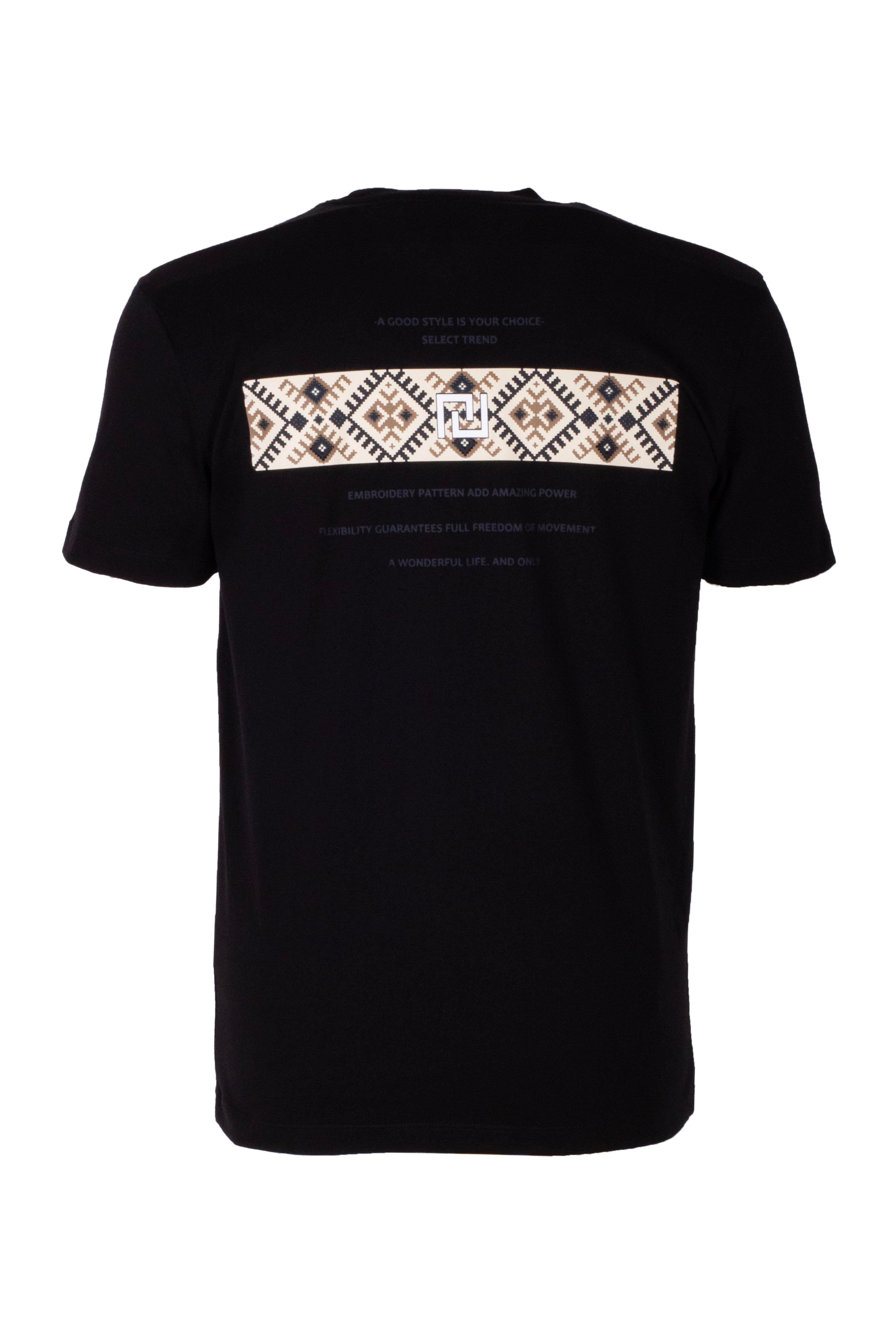 Erkek Tişört Bisiklet Yaka Siyah %100 Pamuk Slim Fit Göğüs ve Sırt Baskılı T-shirt NCS JEANS 1299