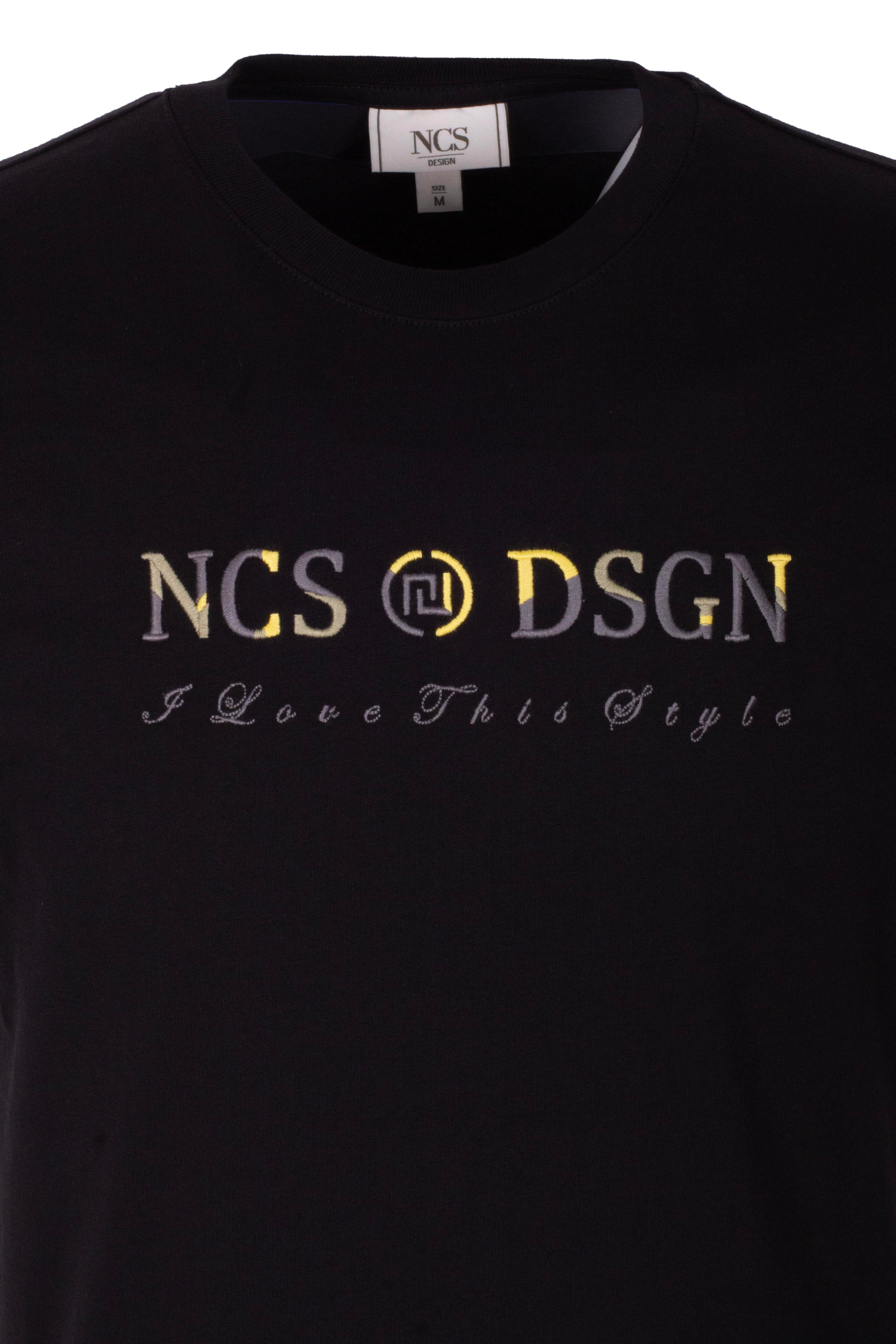 Erkek Tişört Bisiklet Yaka Siyah Slim Fit %100 Pamuk T-shirt NCS JEANS 1303