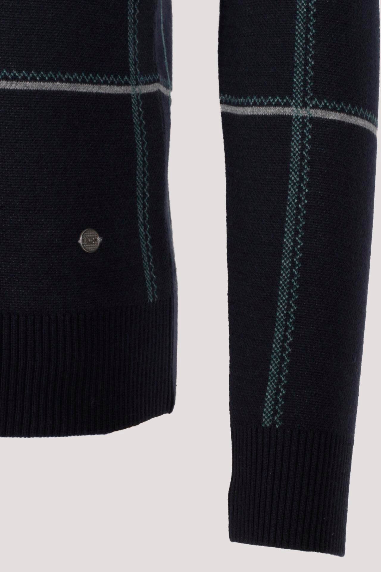 Erkek Triko Lacivert Bisiklet Yaka Desenli Slim Fit Pamuklu Kazak NCS JEANS 3744