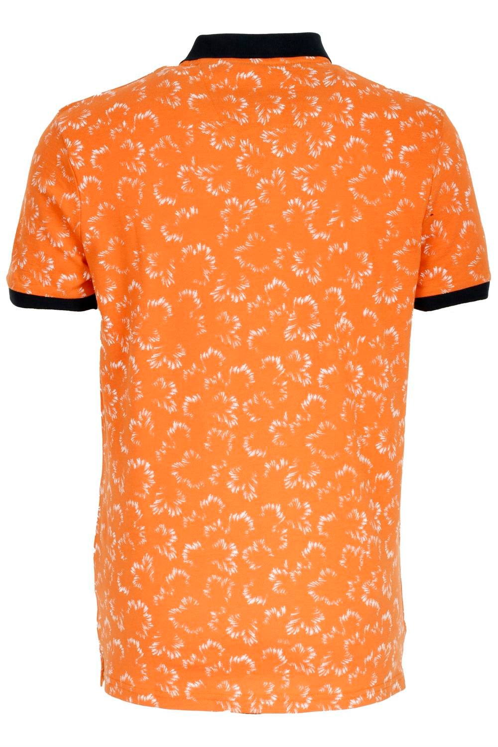 Erkek Turuncu Slim Fit Polo Yaka Baskılı %100 Pamuk Kol Ribanalı T-shirt Jeans 1997