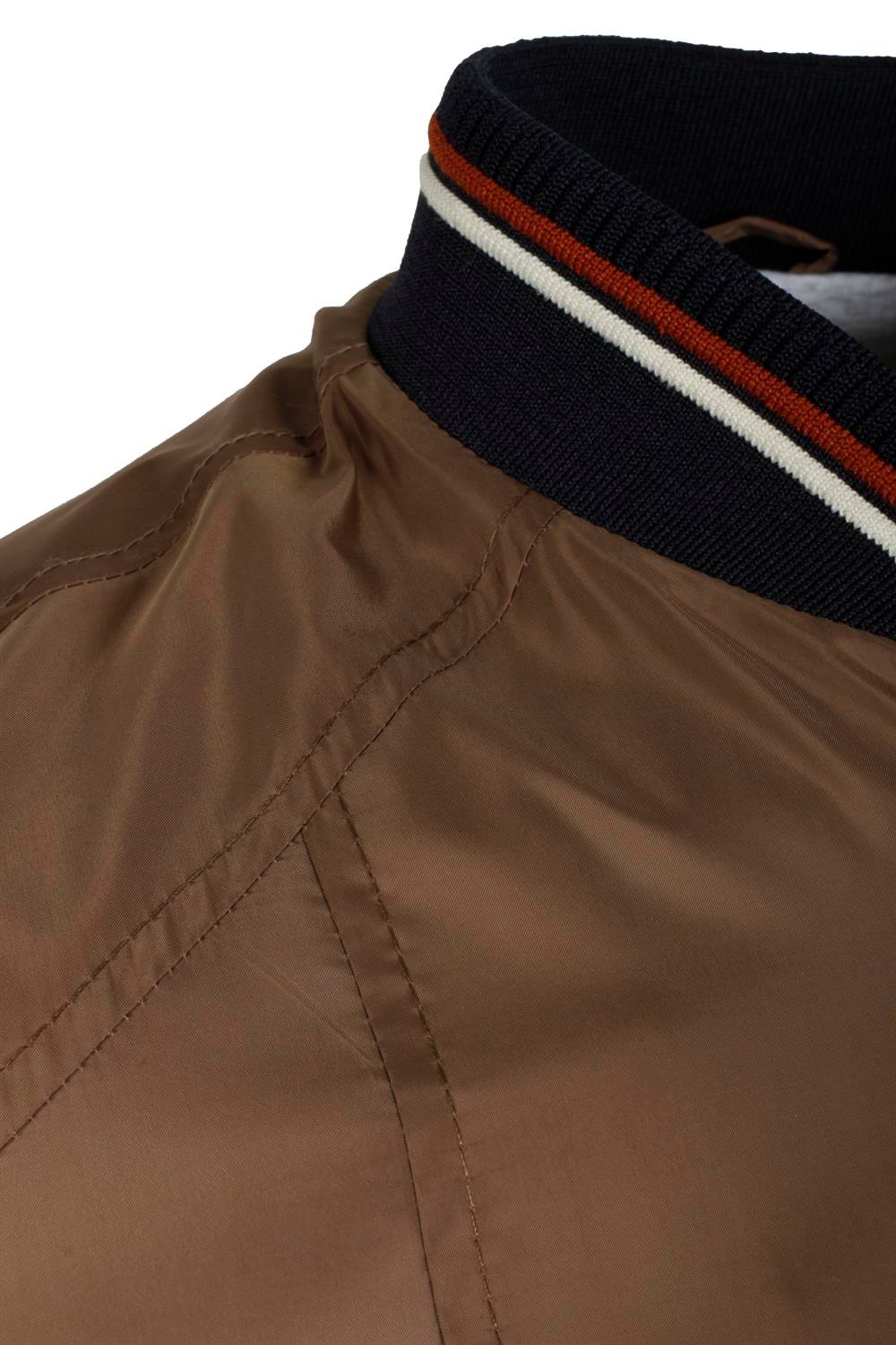 Erkek Vizon Ribanalı Slim Fit Bomber Ceket Baharlık ve Mevsimlik Jeans 4986