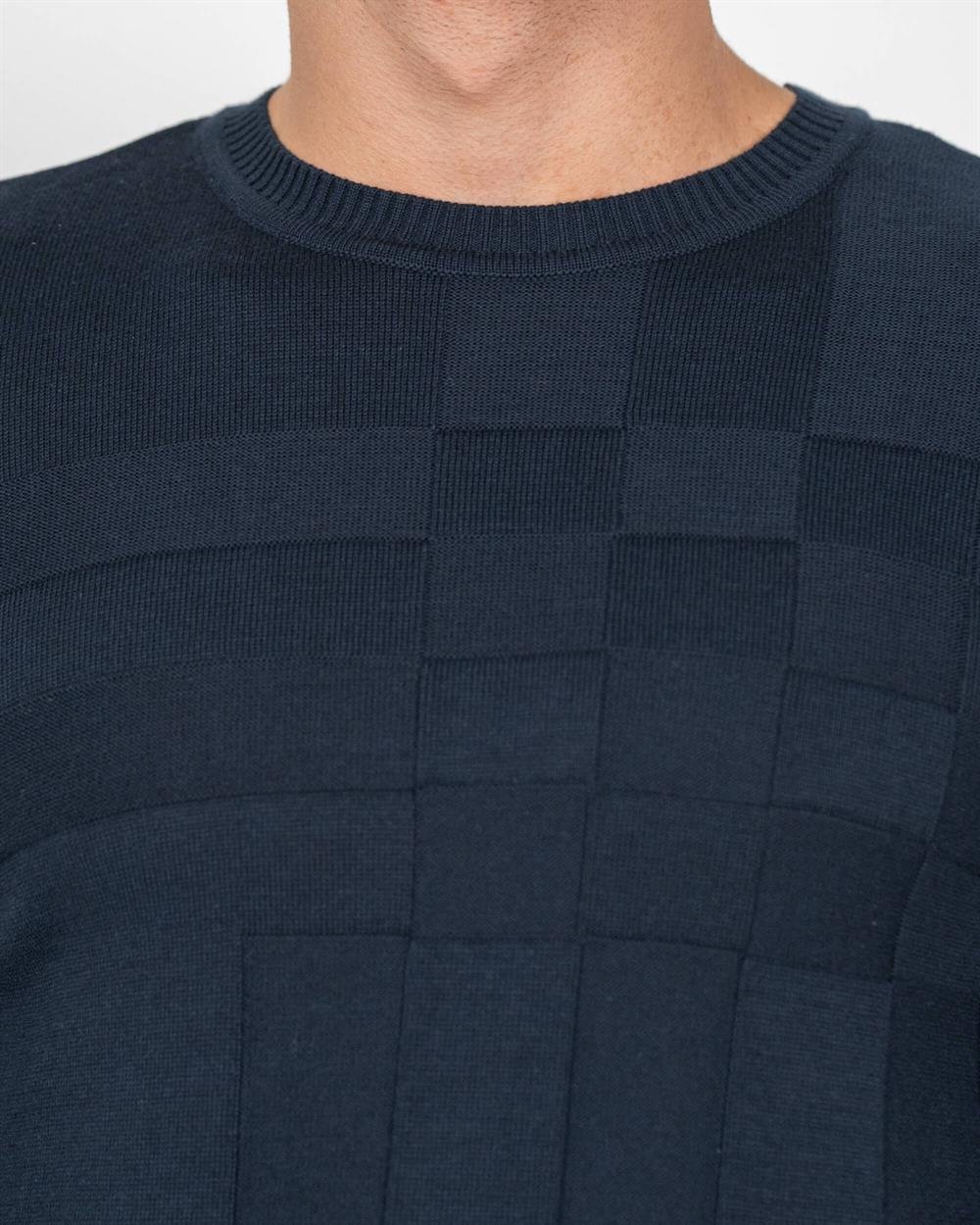 Lacivert Erkek Triko Örgü Desenli Slim Fİt  Kazak NCS JEANS 3638