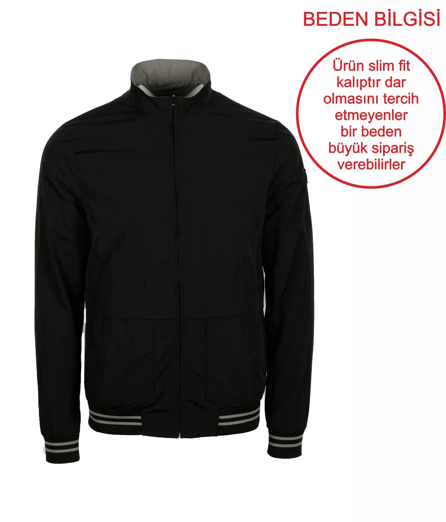 NCS JEANSErkek Lacivert Gri Çift Taraflı Torba Cep Slim Fit 4 Cepli Mevsimlik Mont Jeans 45064506