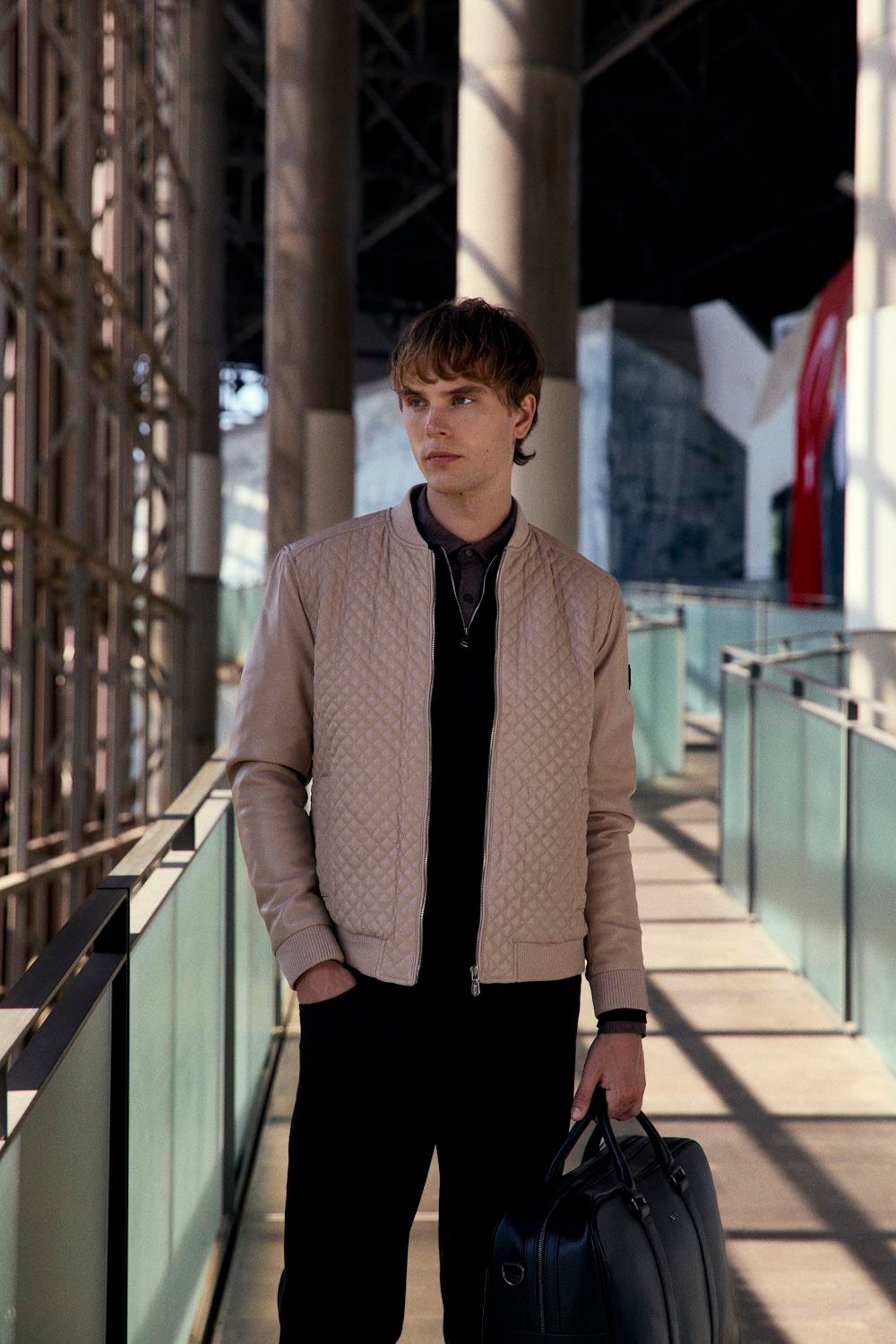 NCS JEANS Regular Fit Baklava Desenli Erkek Mont Bej 4527