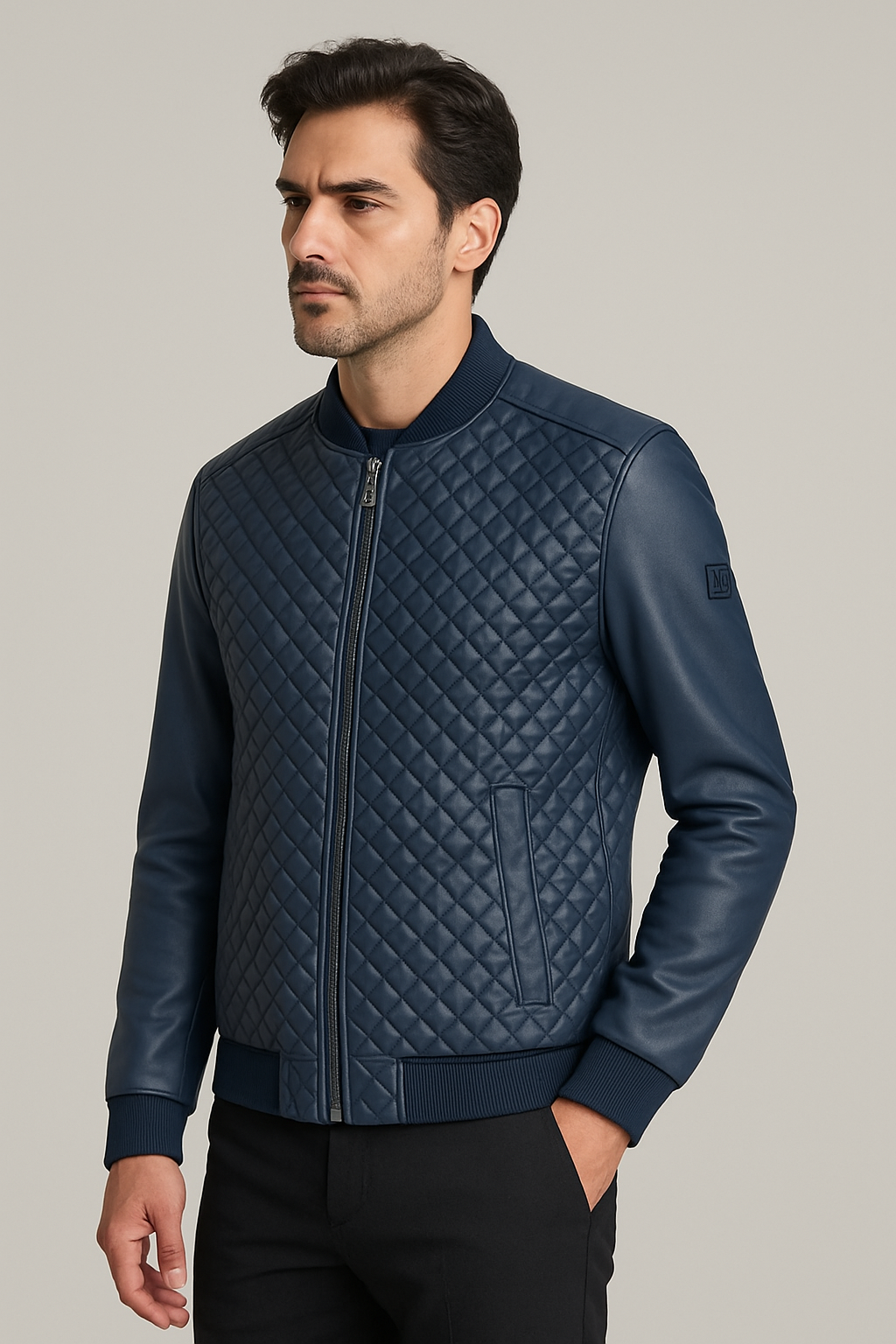 NCS JEANSRegular Fit Baklava Desenli Erkek Mont Lacivert 45274527