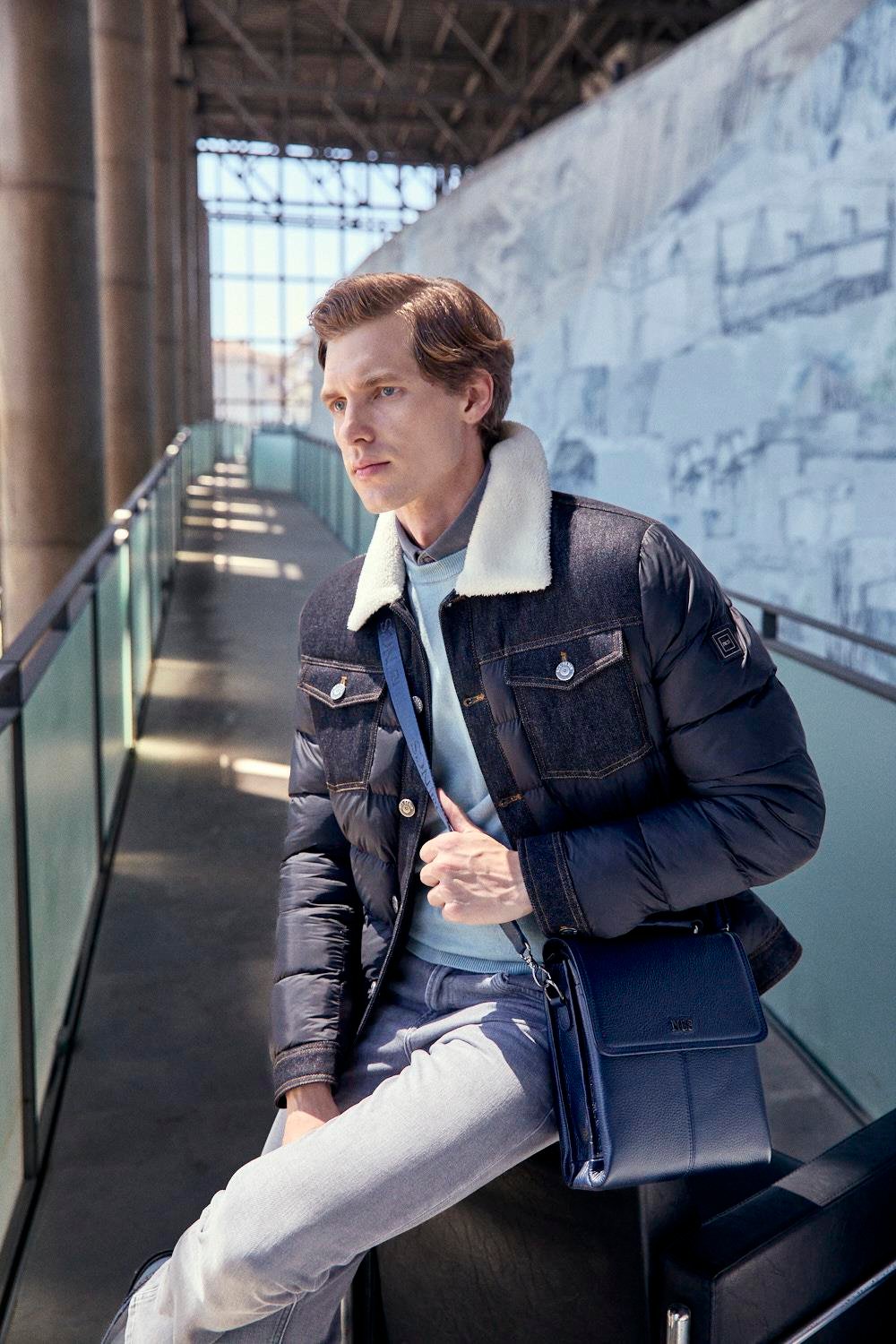 NCS JEANS Suni Kürk ve Kot Detaylı Erkek Şişme Mont 4524