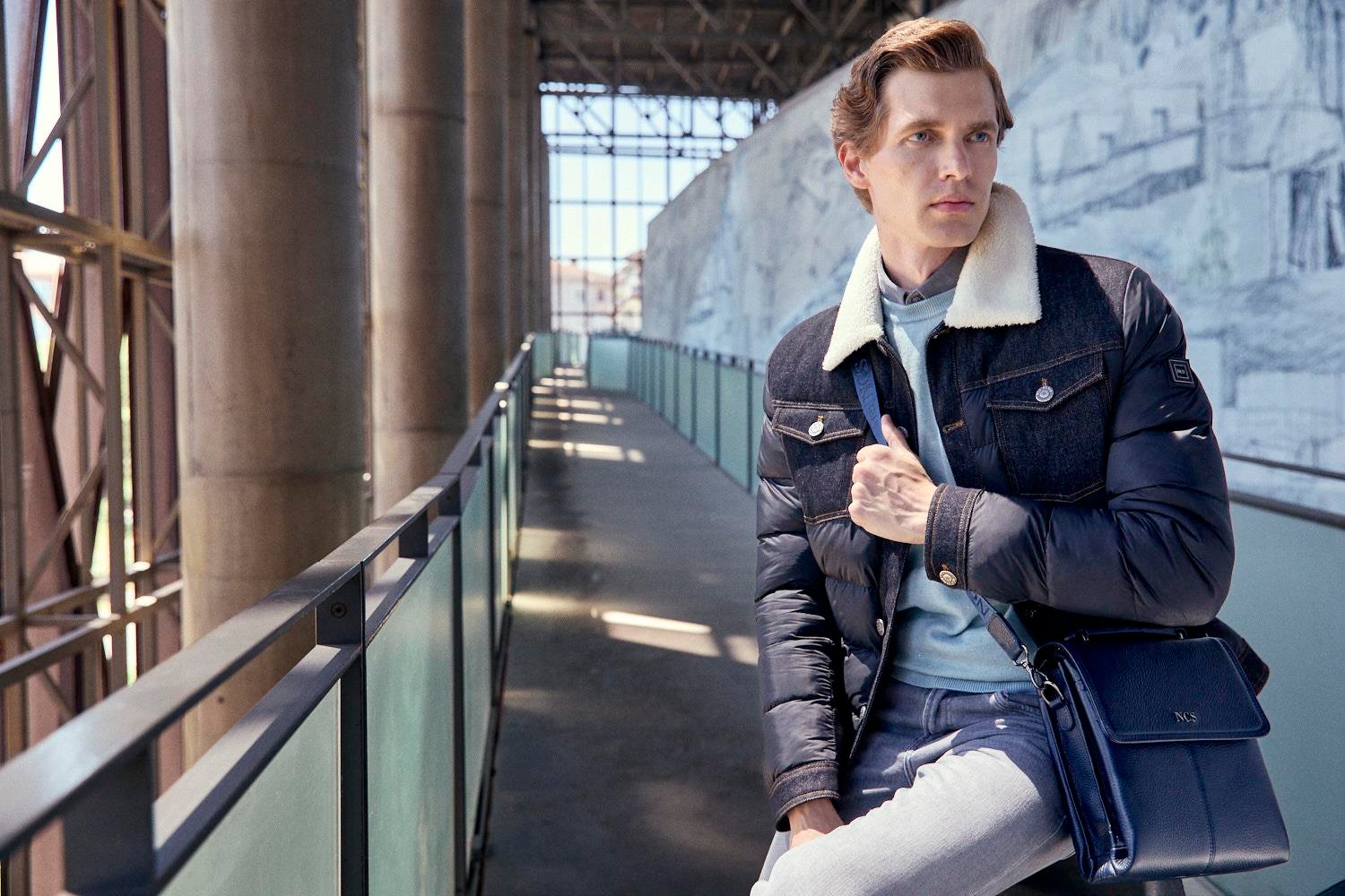 NCS JEANS Suni Kürk ve Kot Detaylı Erkek Şişme Mont 4524