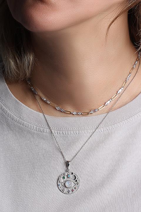 Ay Taşı Galaksi Kolye