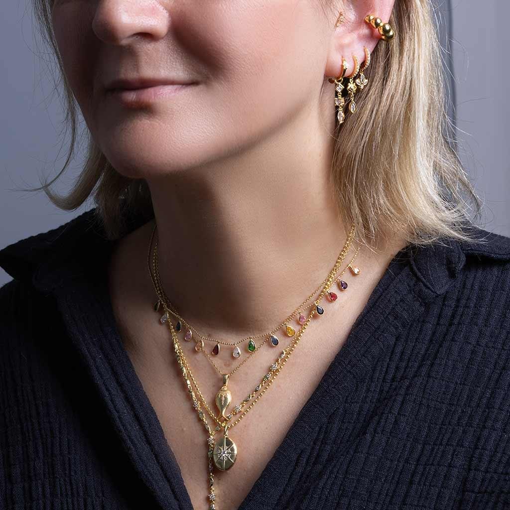 Ay Yıldız Göz El Figürlü Y Kolye