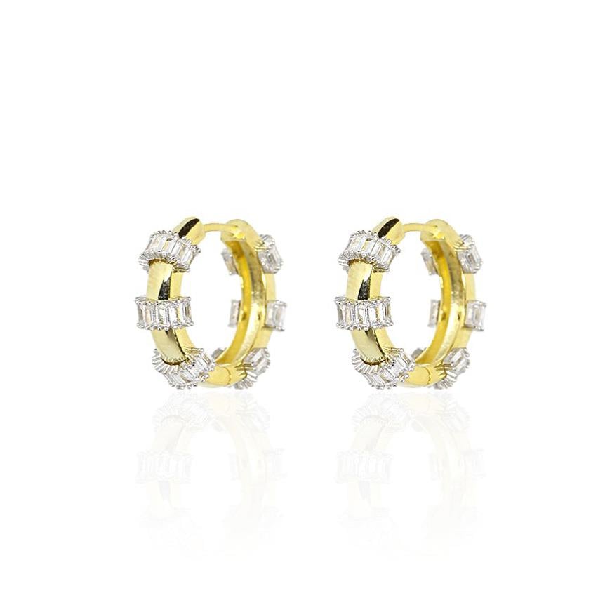 Baget Taşlı Halka Küpe