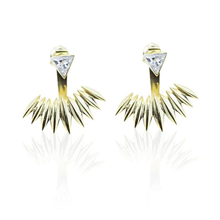 Dikenli Tek Taş Küpe