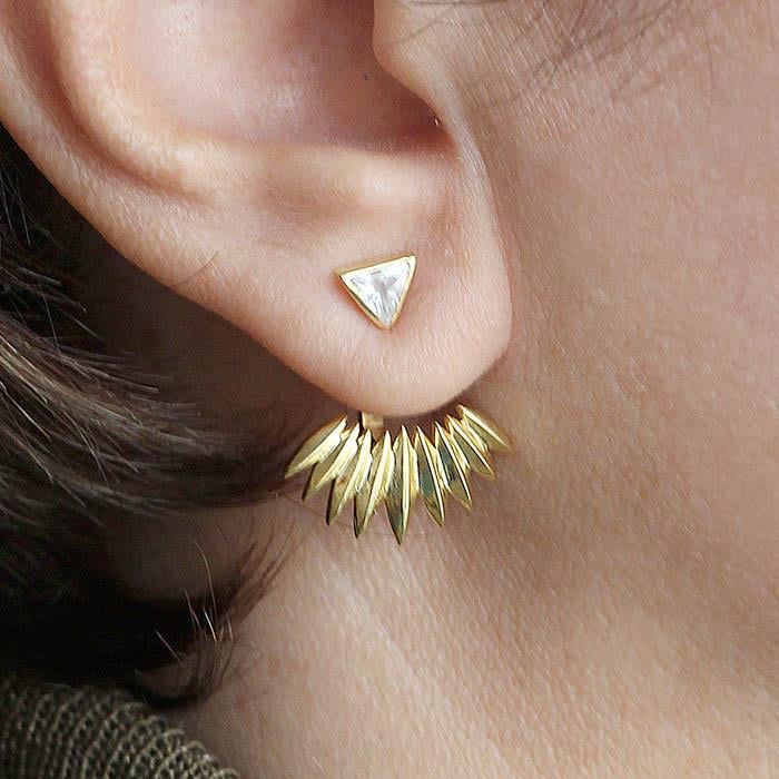 Dikenli Tek Taş Küpe