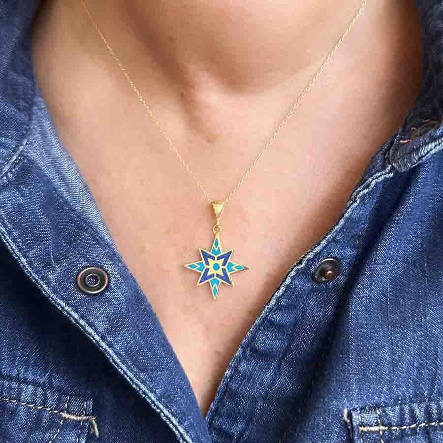 Doğal Taş Kutup Yıldızı Kolye