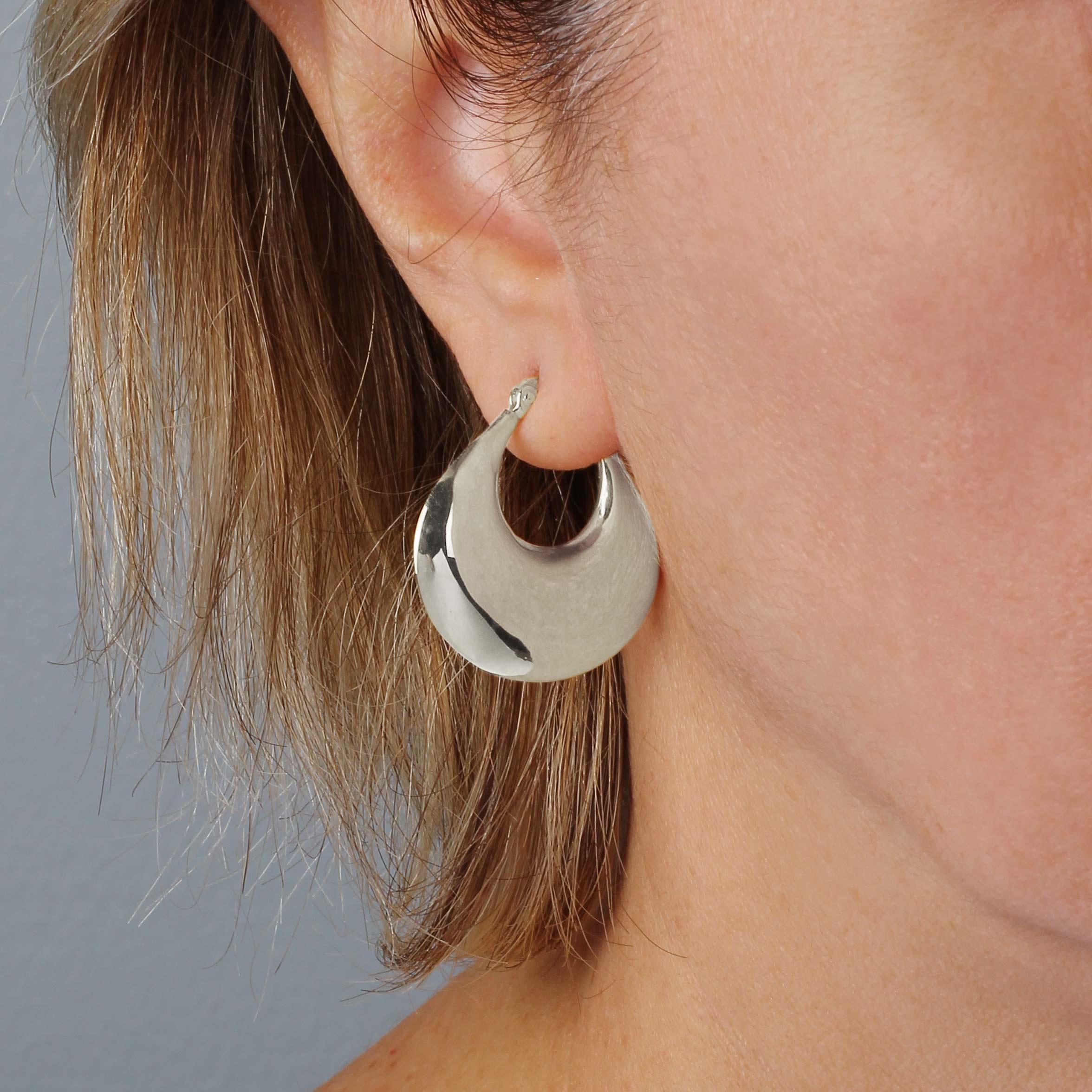 Dolgulu Puff Halka Küpe