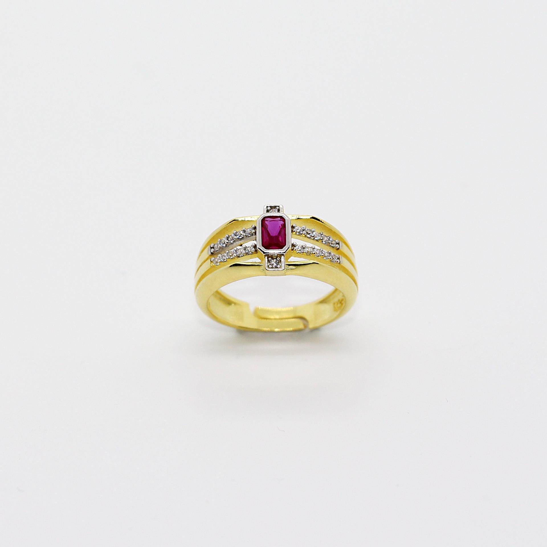 Fuşya Baget ve Mini Taşlı Yüzük