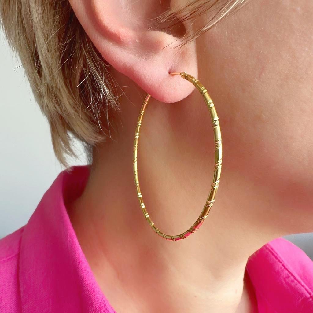 Kesme Büyük Halka Küpe (5cm)