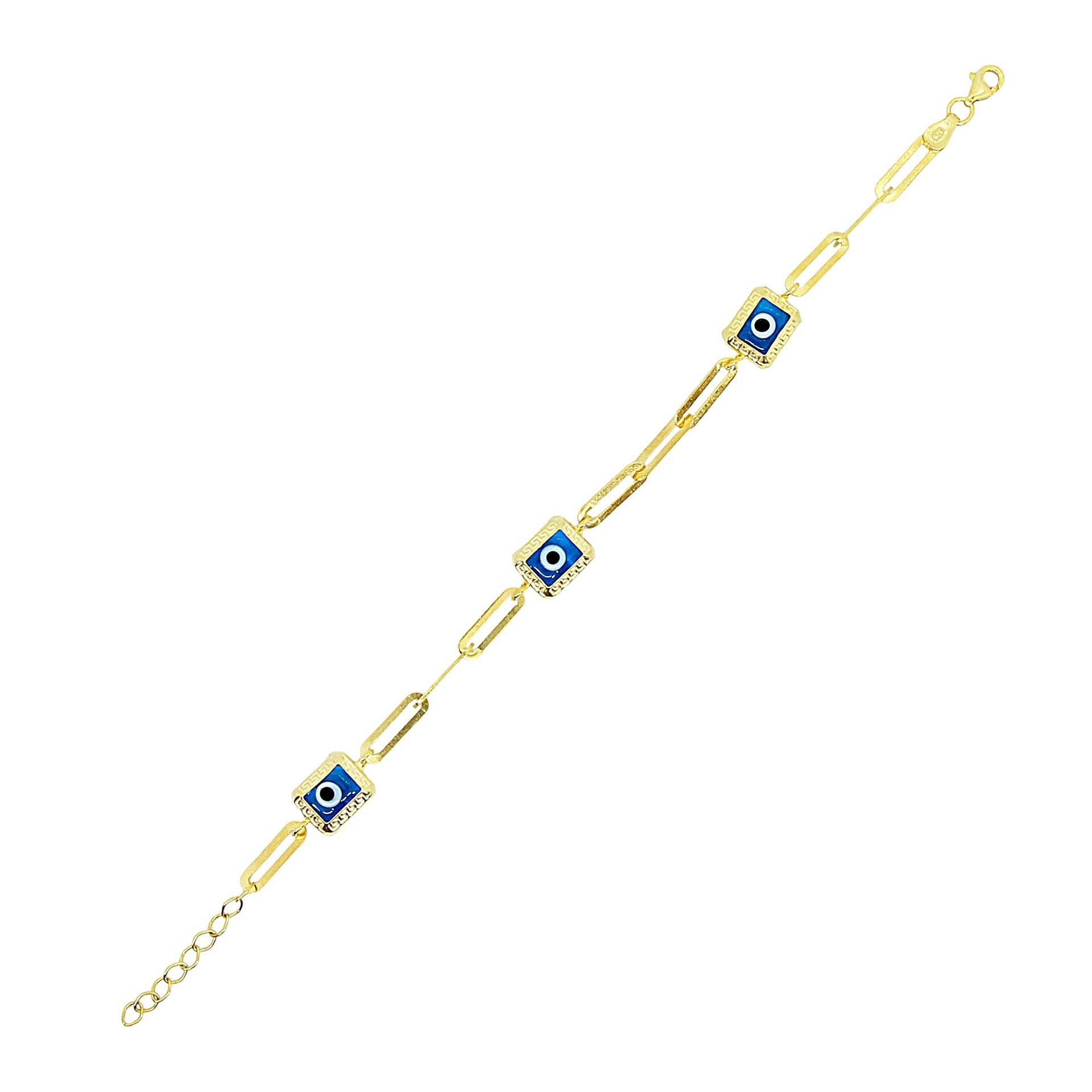 Köşeli Göz Boncuğu Ataç Bileklik