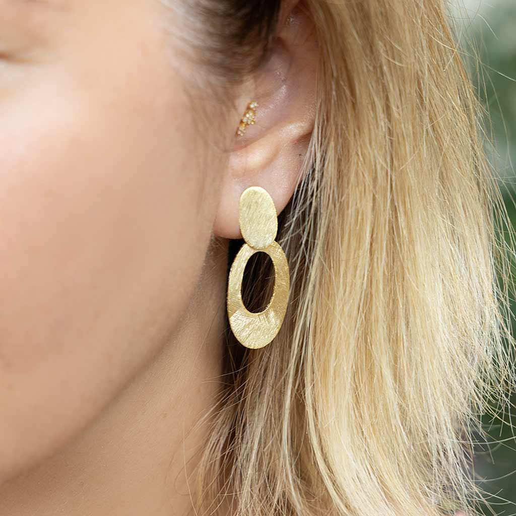 Leydi Oval Mat Küpe