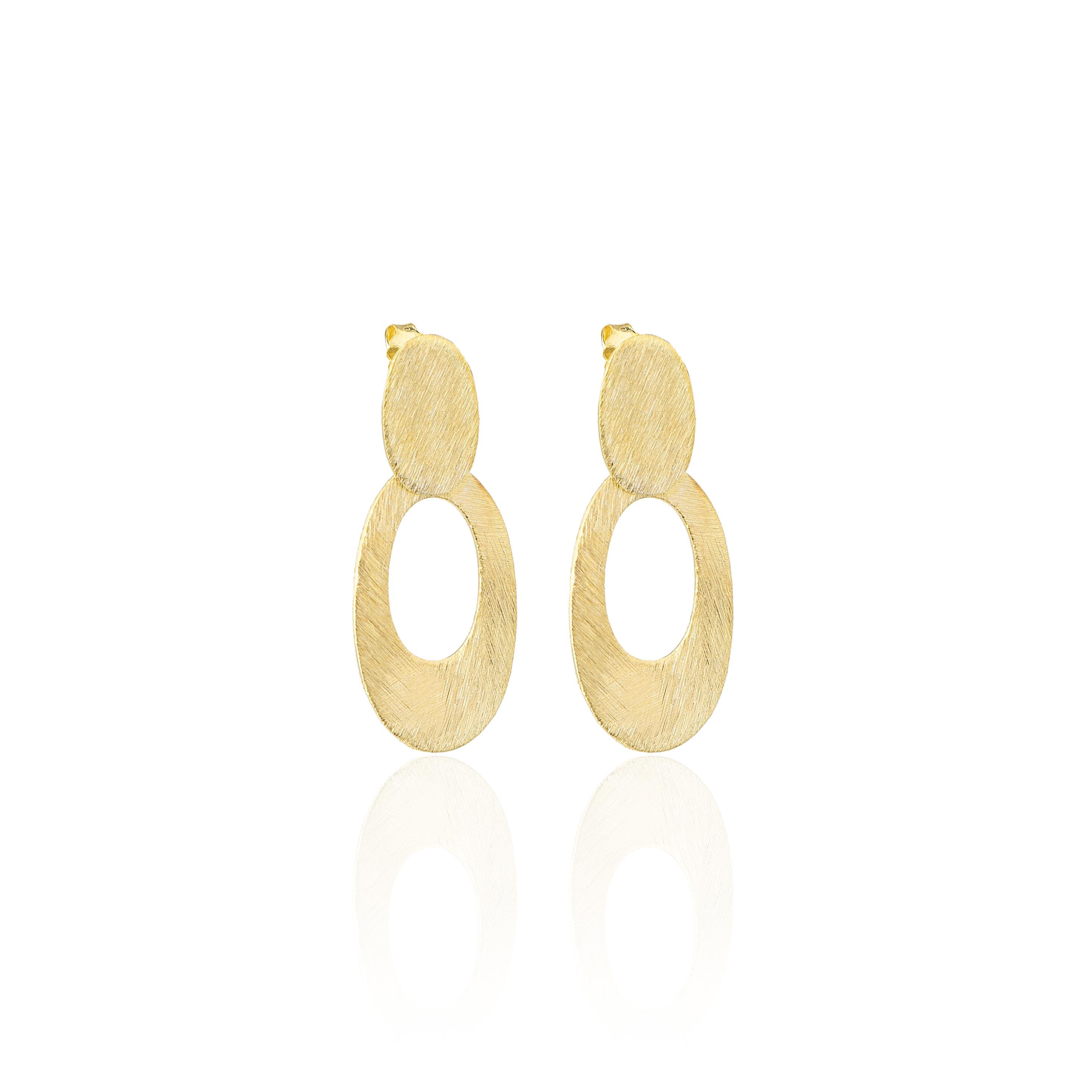 Leydi Oval Mat Küpe