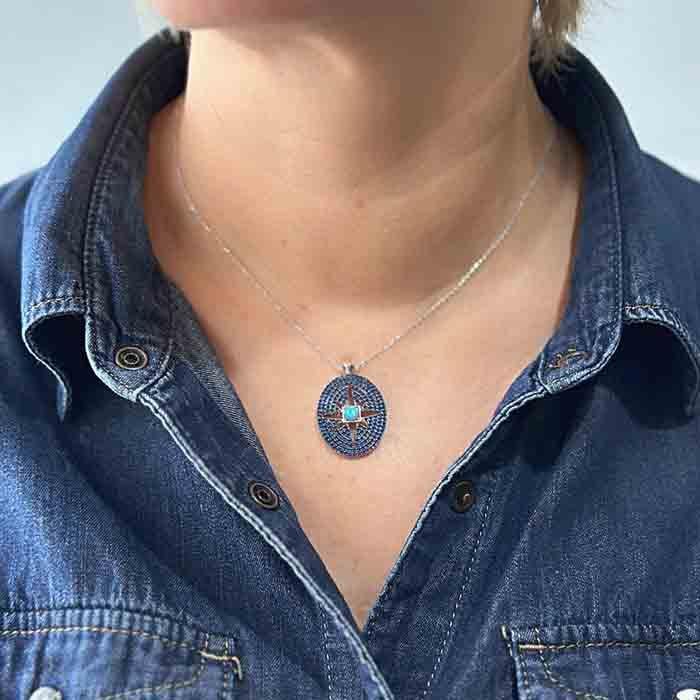 Madalyon Kutup Yıldızı Kolye