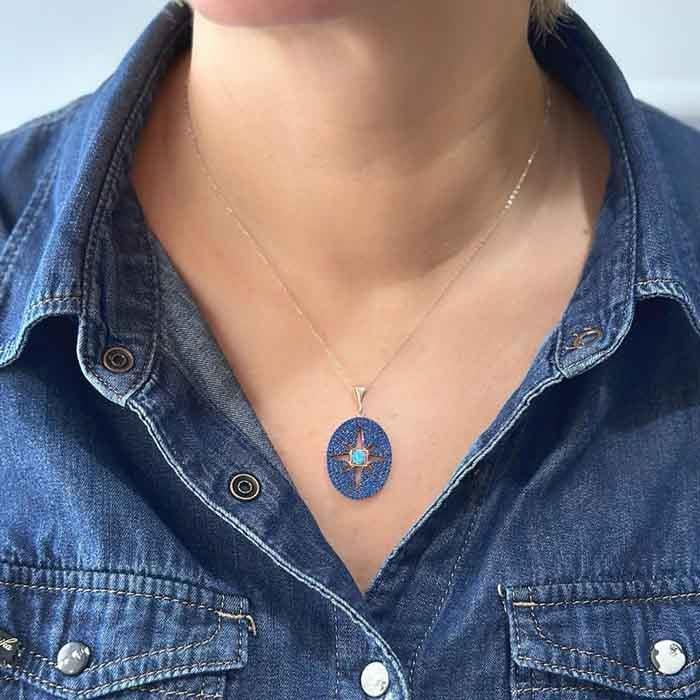 Madalyon Kutup Yıldızı Kolye