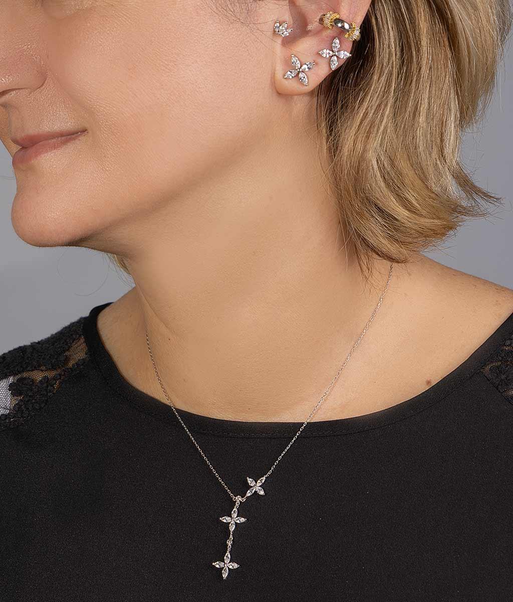 Markiz Taşlı Y Kolye