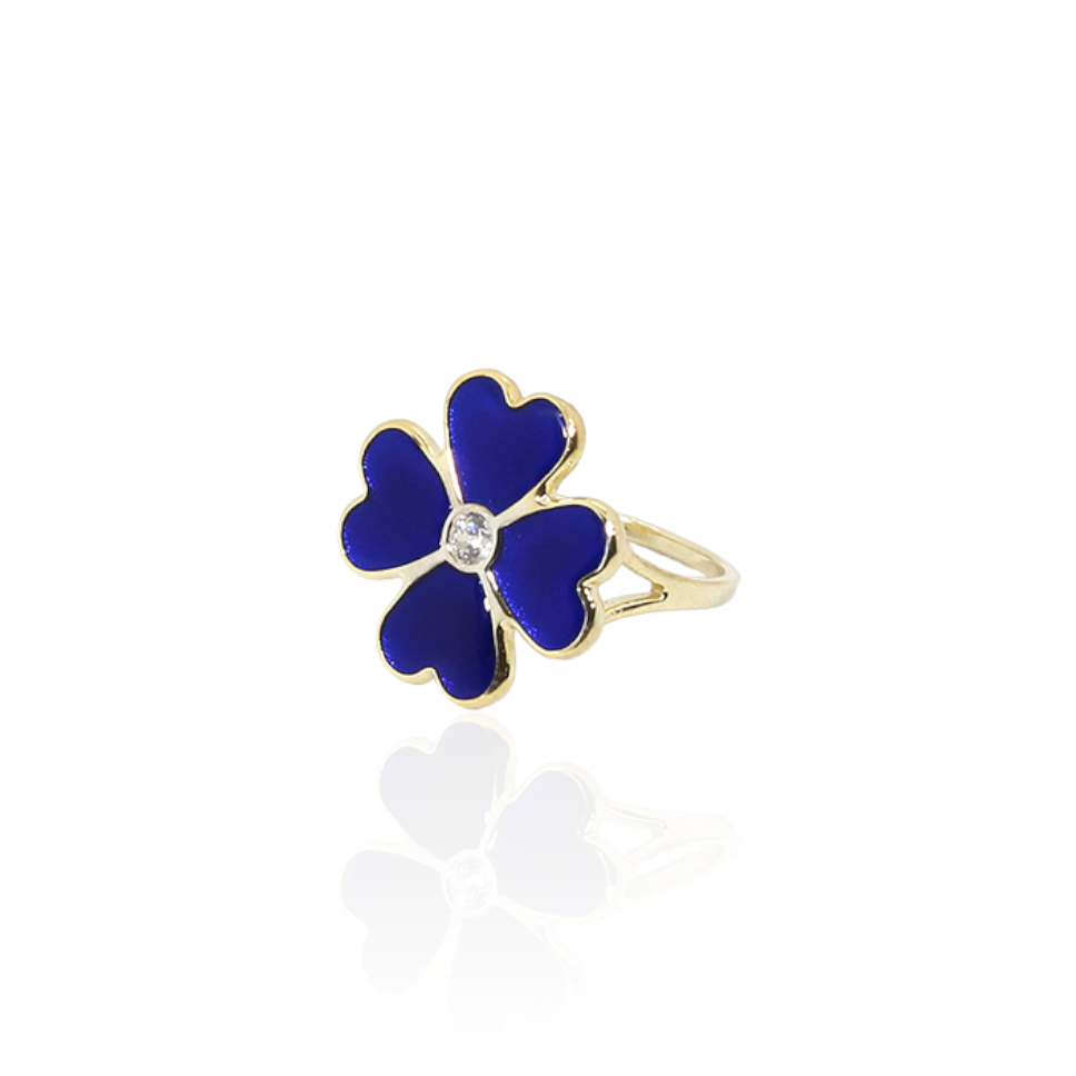 Mineli Büyük Yonca Yüzük