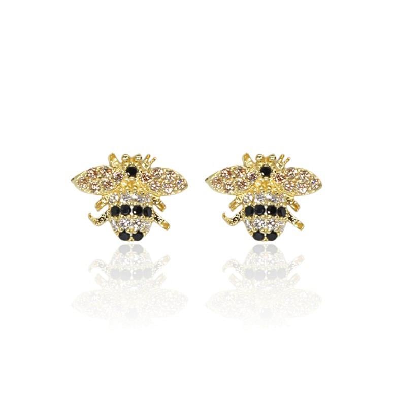 Taş İşlemeli Arı Küpe