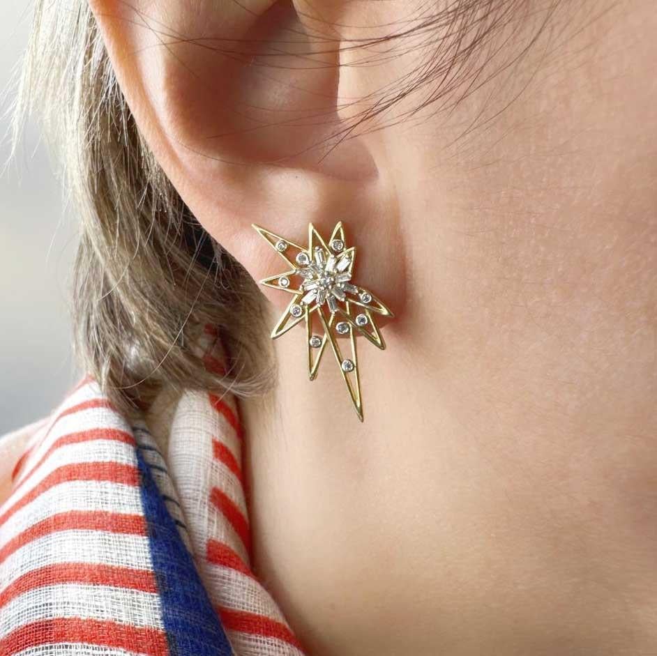 Taşlı Büyük Kutup Yıldızı Küpe