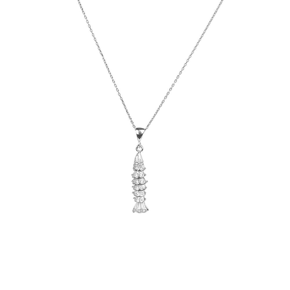 Taşlı Oynar Balık Kolye