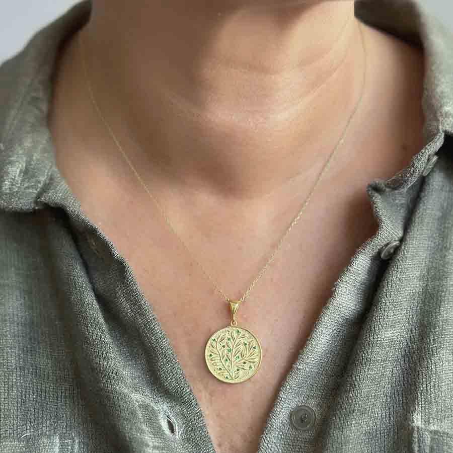 Taşlı Zeytin Ağacı Kolye