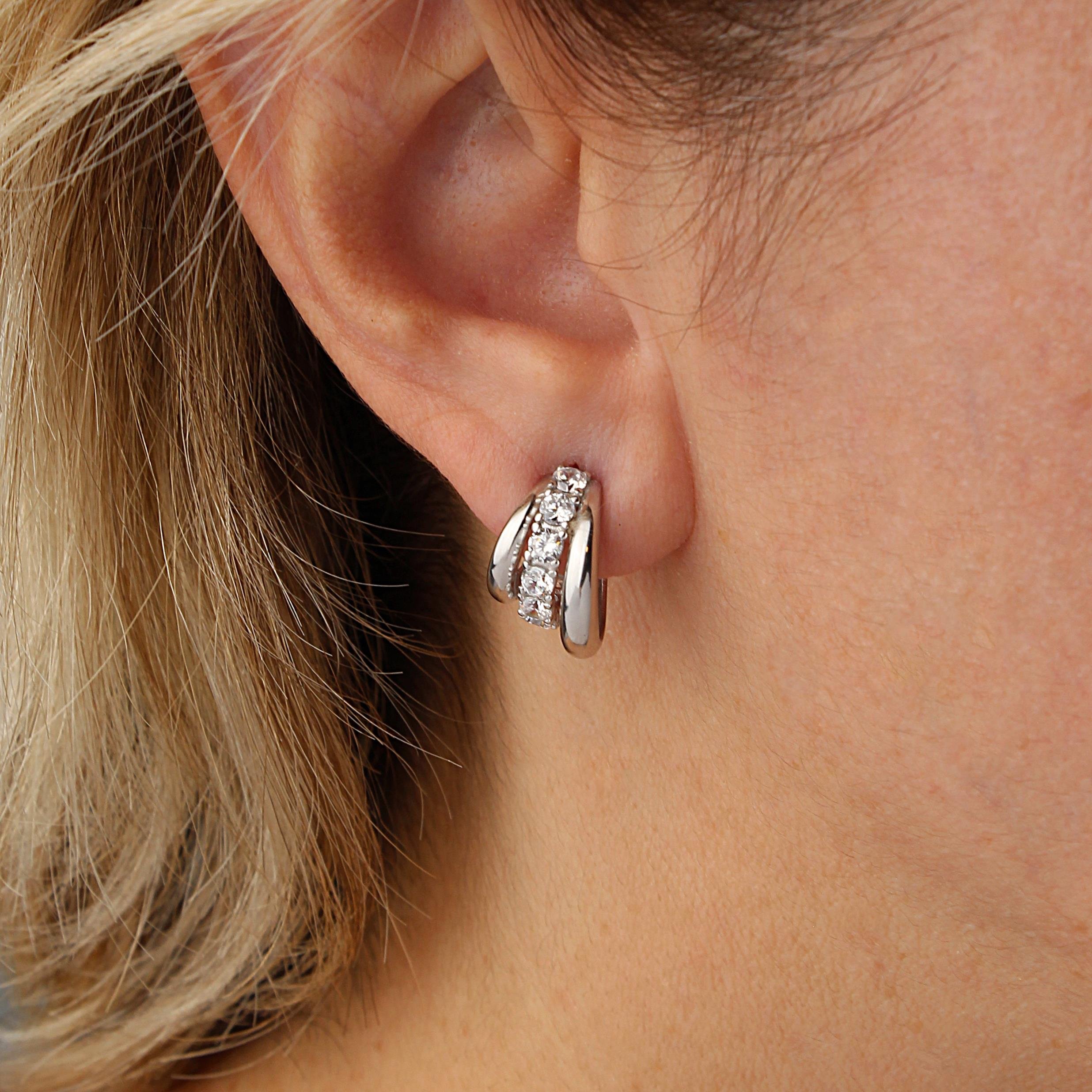 Üçlü Yarım Halka Küpe