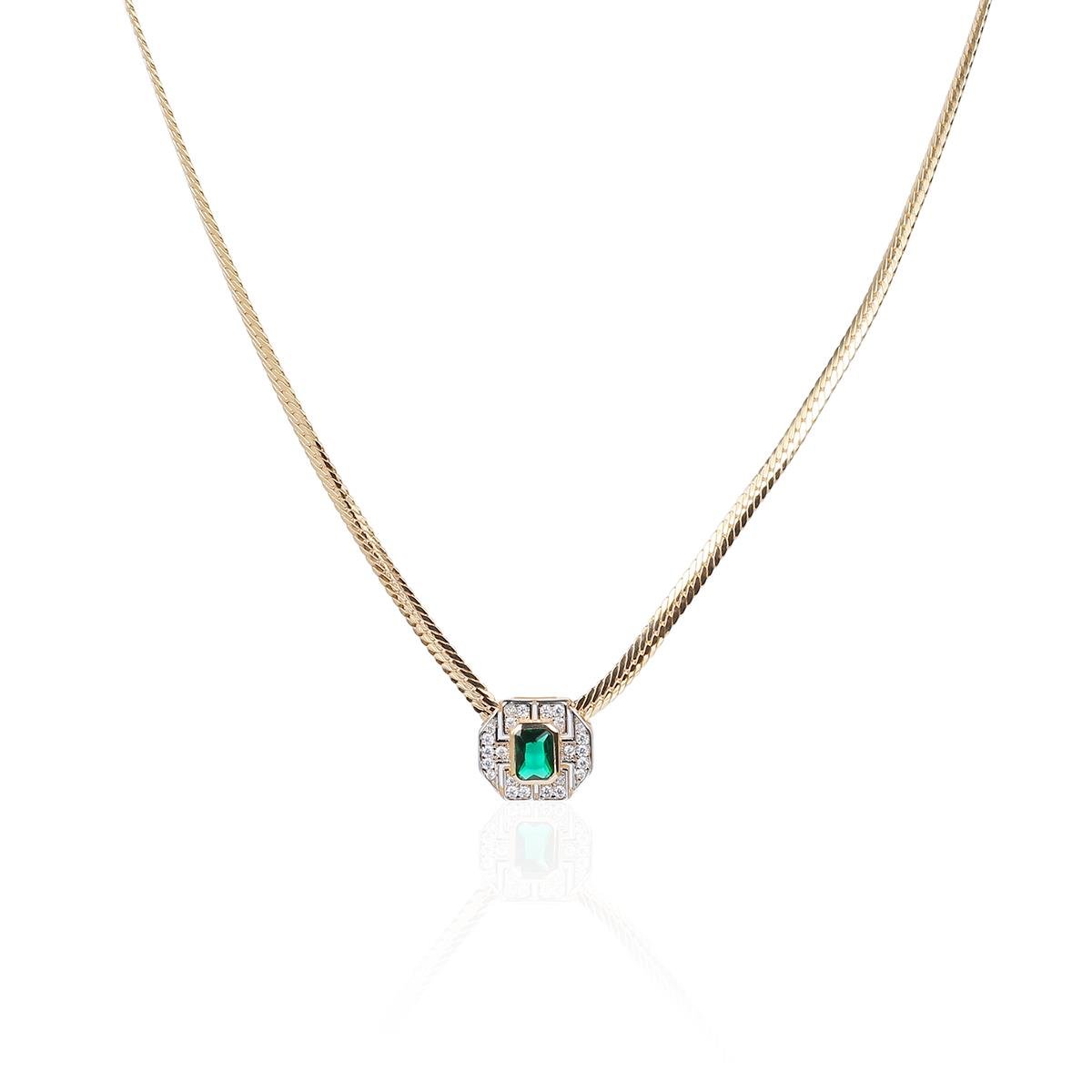 Yeşil Baget Taşlı Kolye