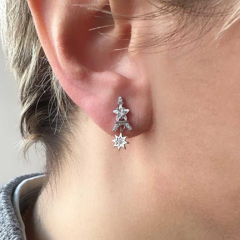 Yıldızlı Eyfel Küpe