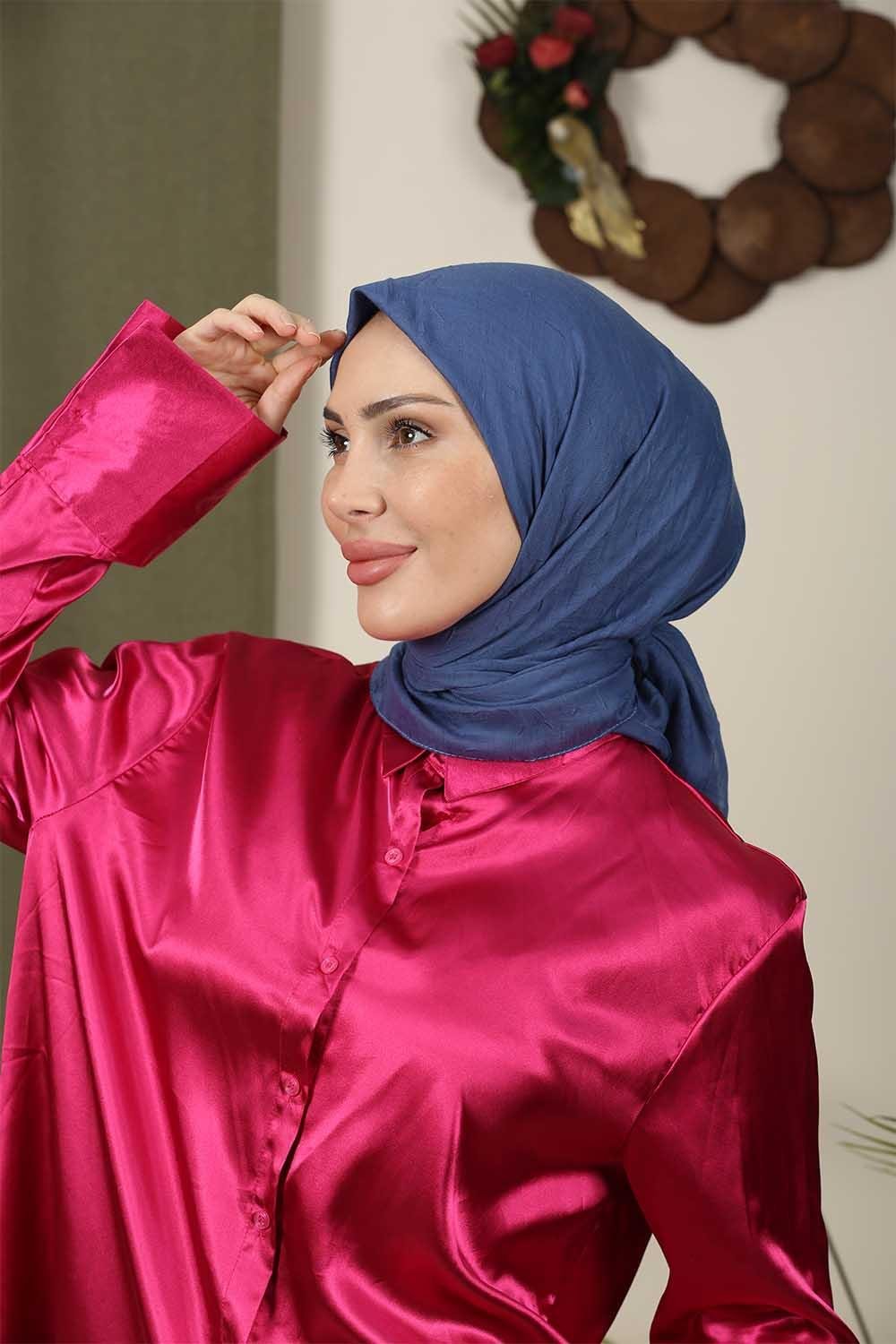 Bambu Eşarp Kot Mavisi