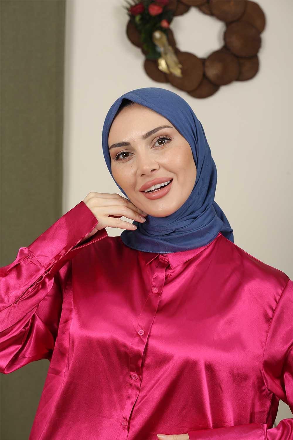 Bambu Eşarp Kot Mavisi
