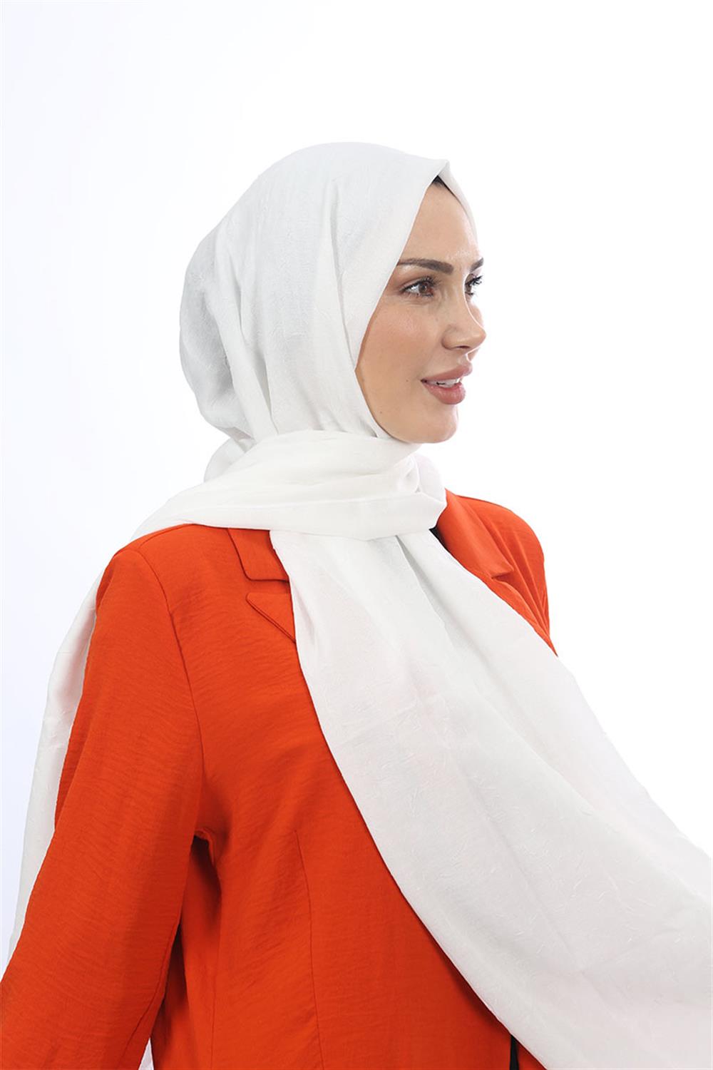 Bambu Kraş Şal Beyaz