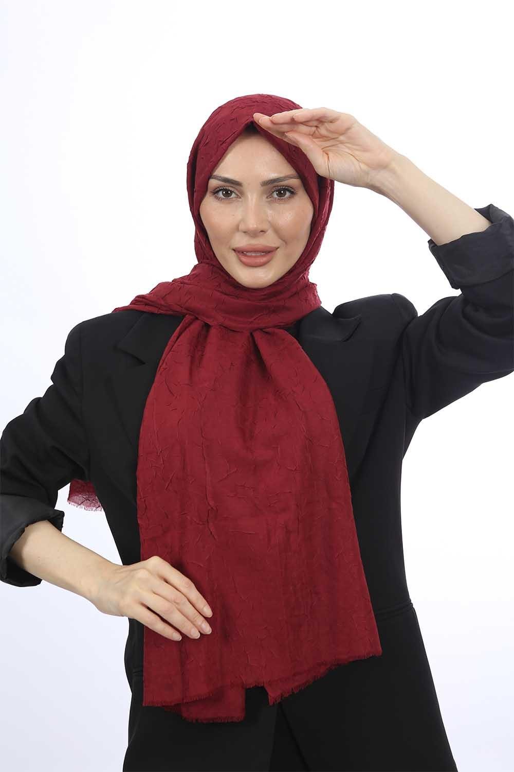 Bambu Kraş Şal Bordo