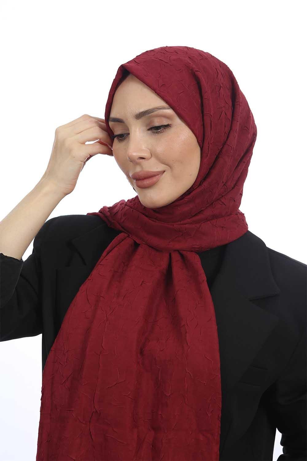 Bambu Kraş Şal Bordo