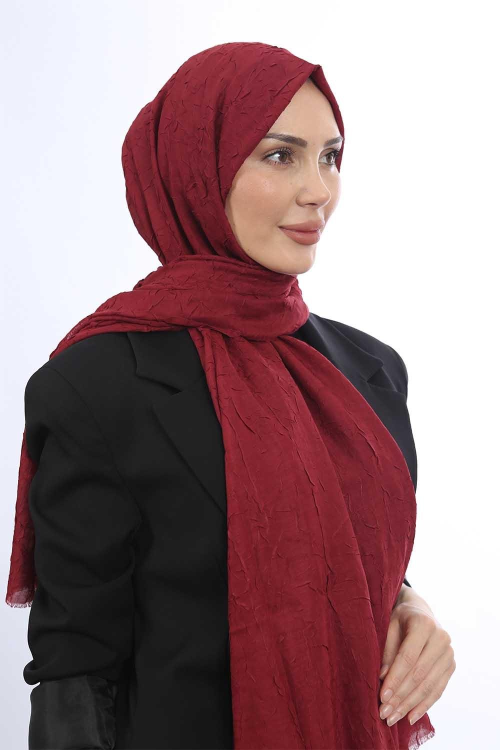 Bambu Kraş Şal Bordo
