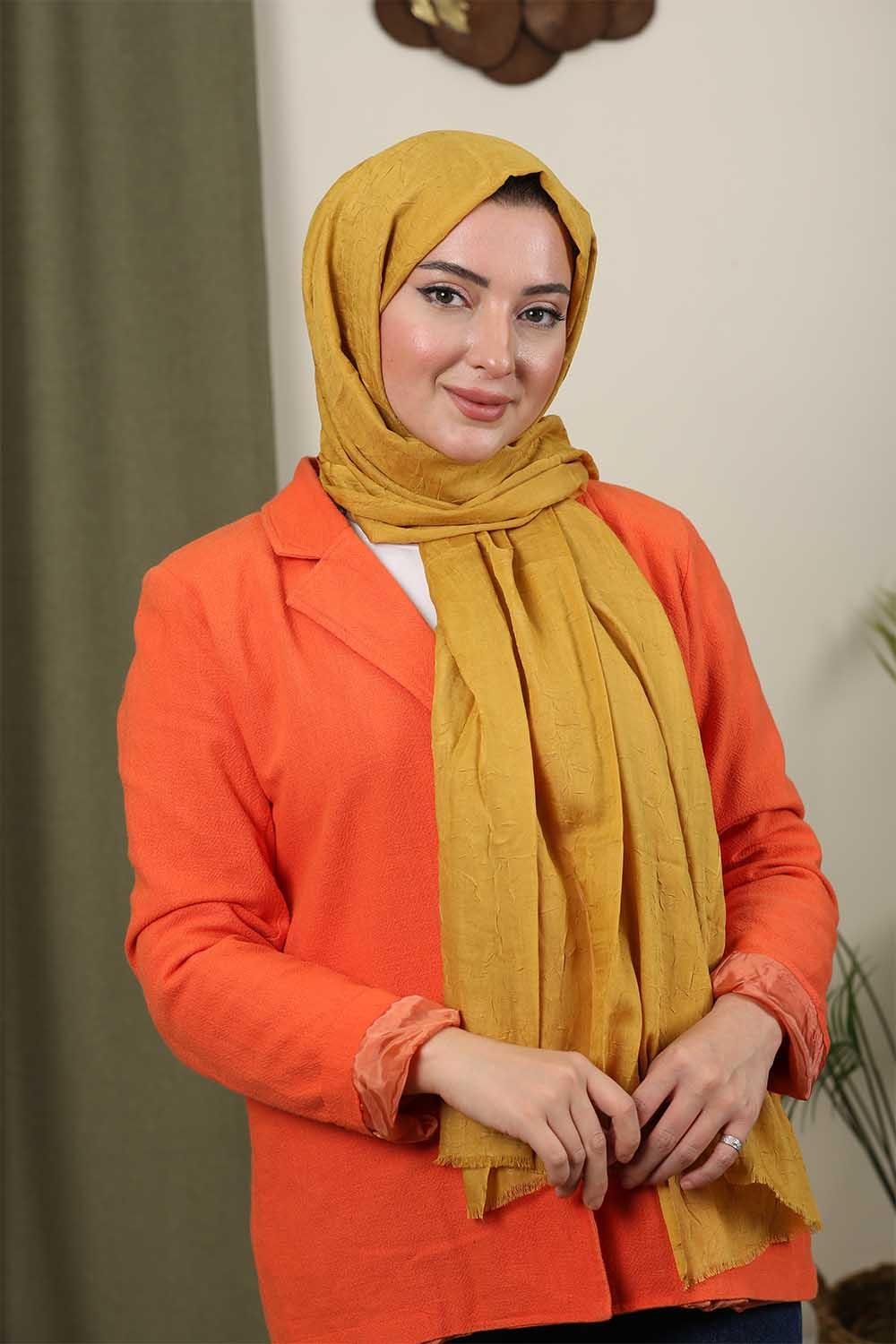 Bambu Kraş Şal Hardal